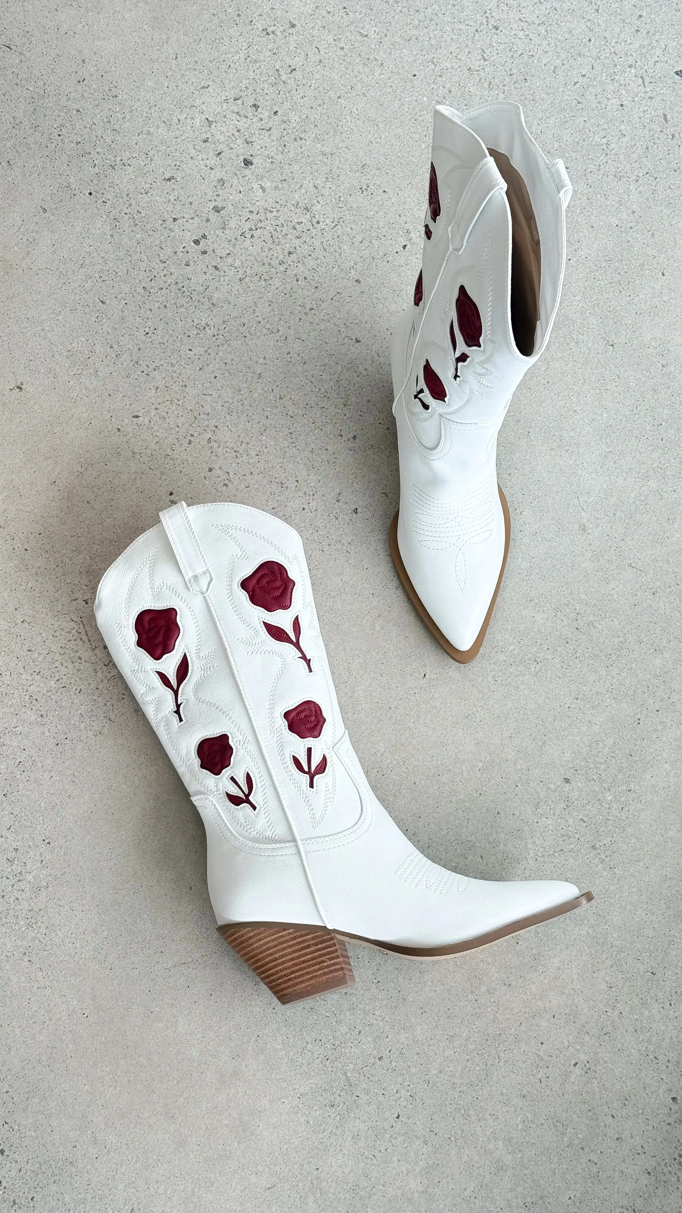 Arden Boots - White-Garnet