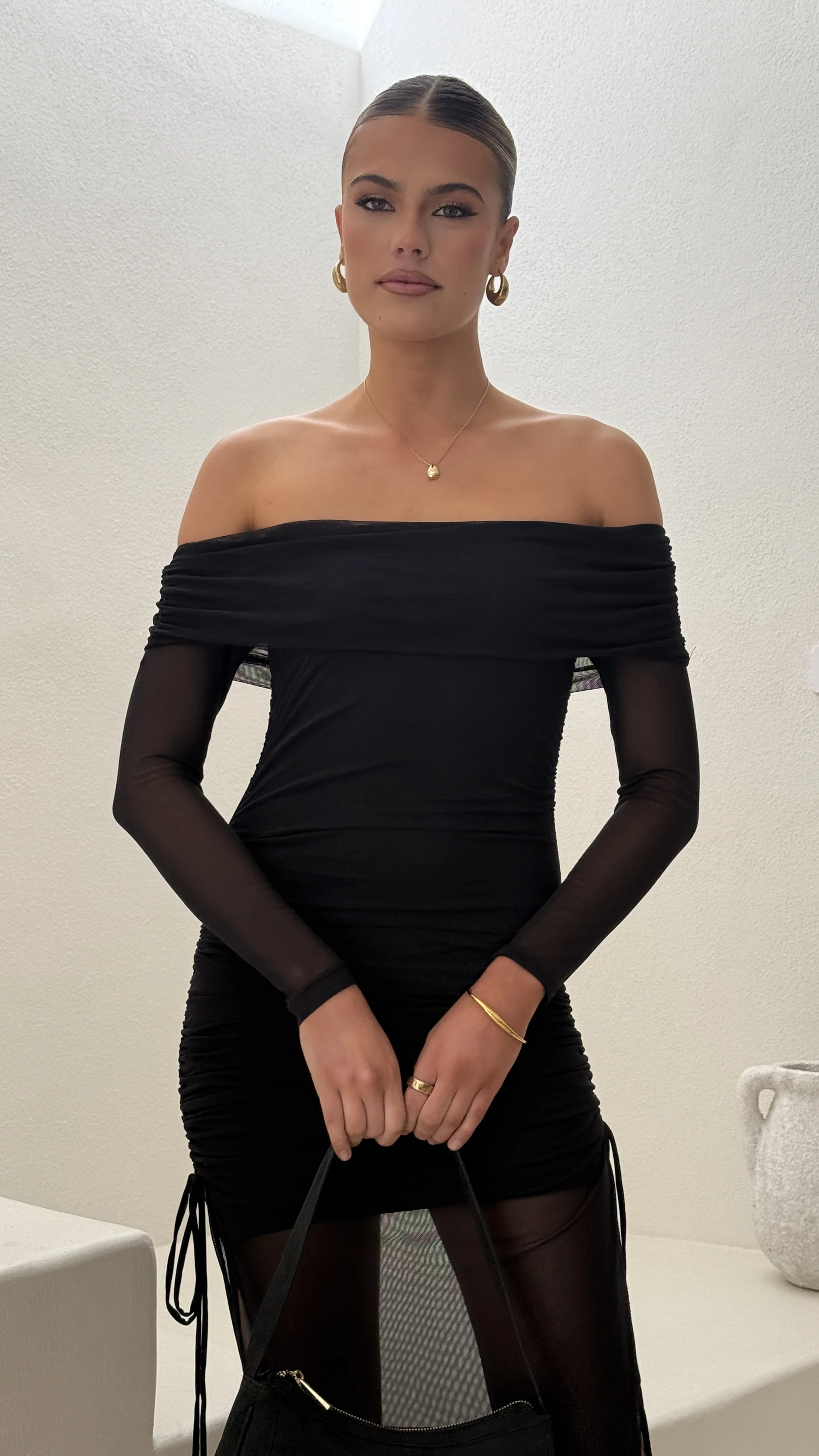 Isadora Off Shoulder Maxi Dress - Black