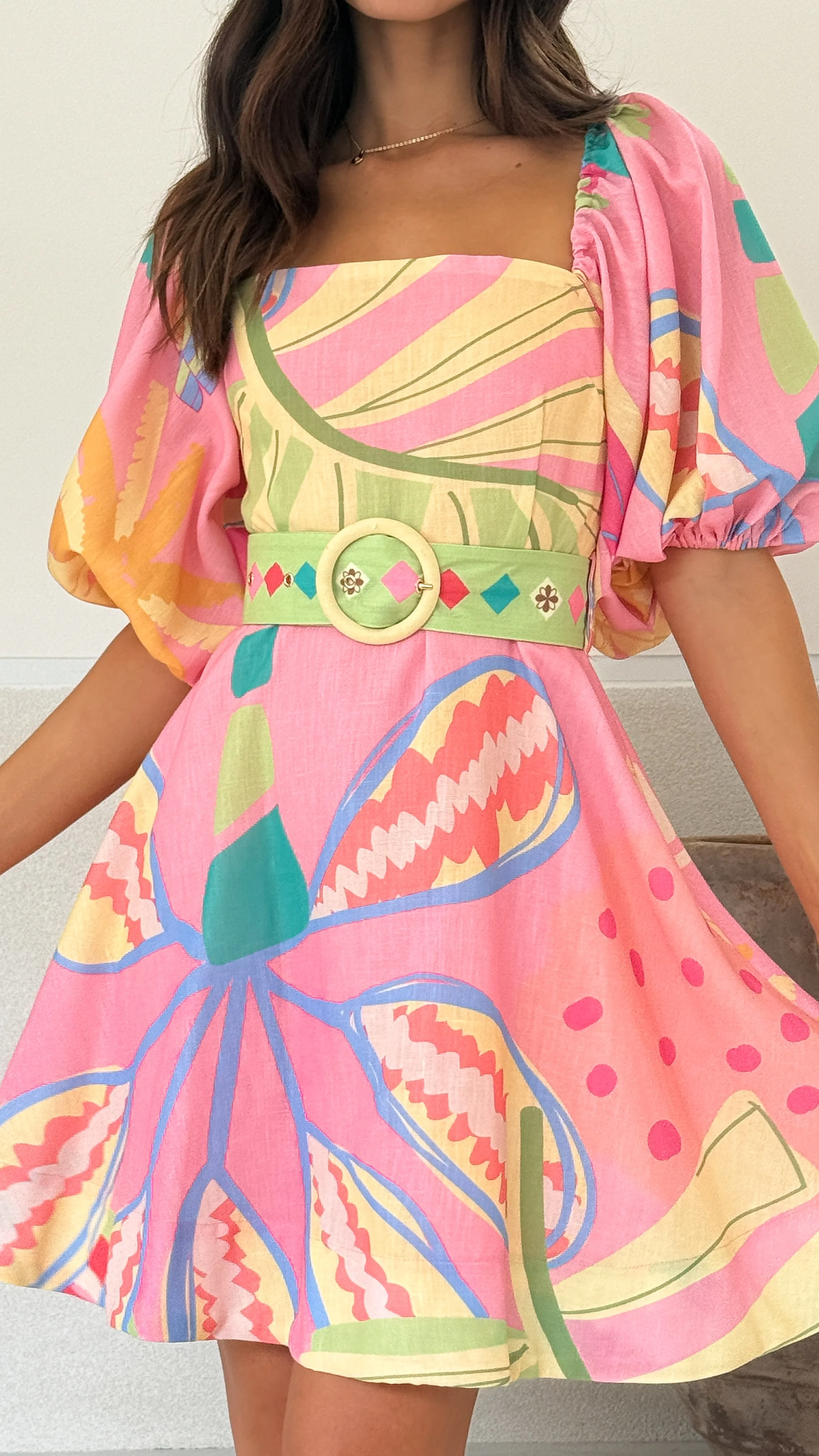 Blakely Mini Dress - Pink Multi