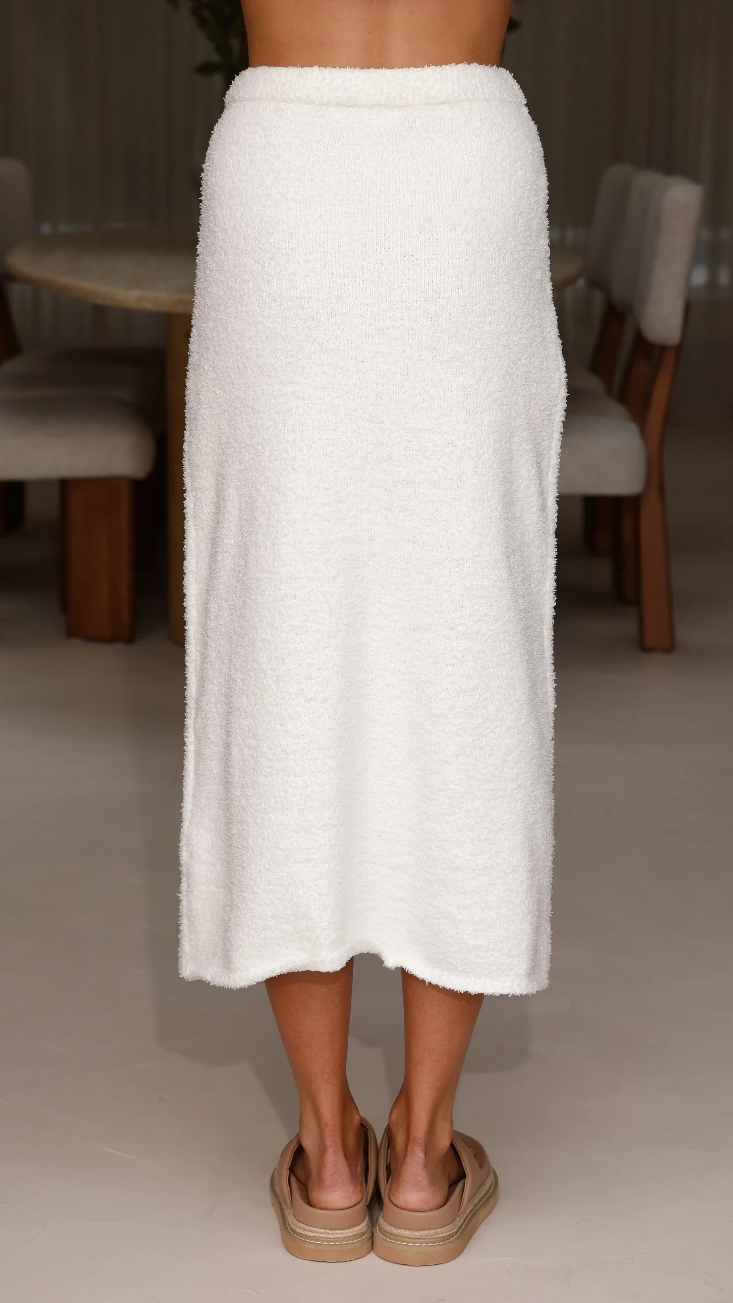 Cohen Knit Midi Skirt - Off White