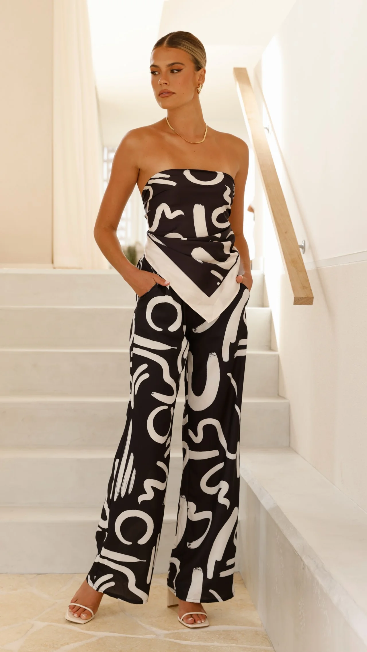 Caterina Pants - Black/Sand York