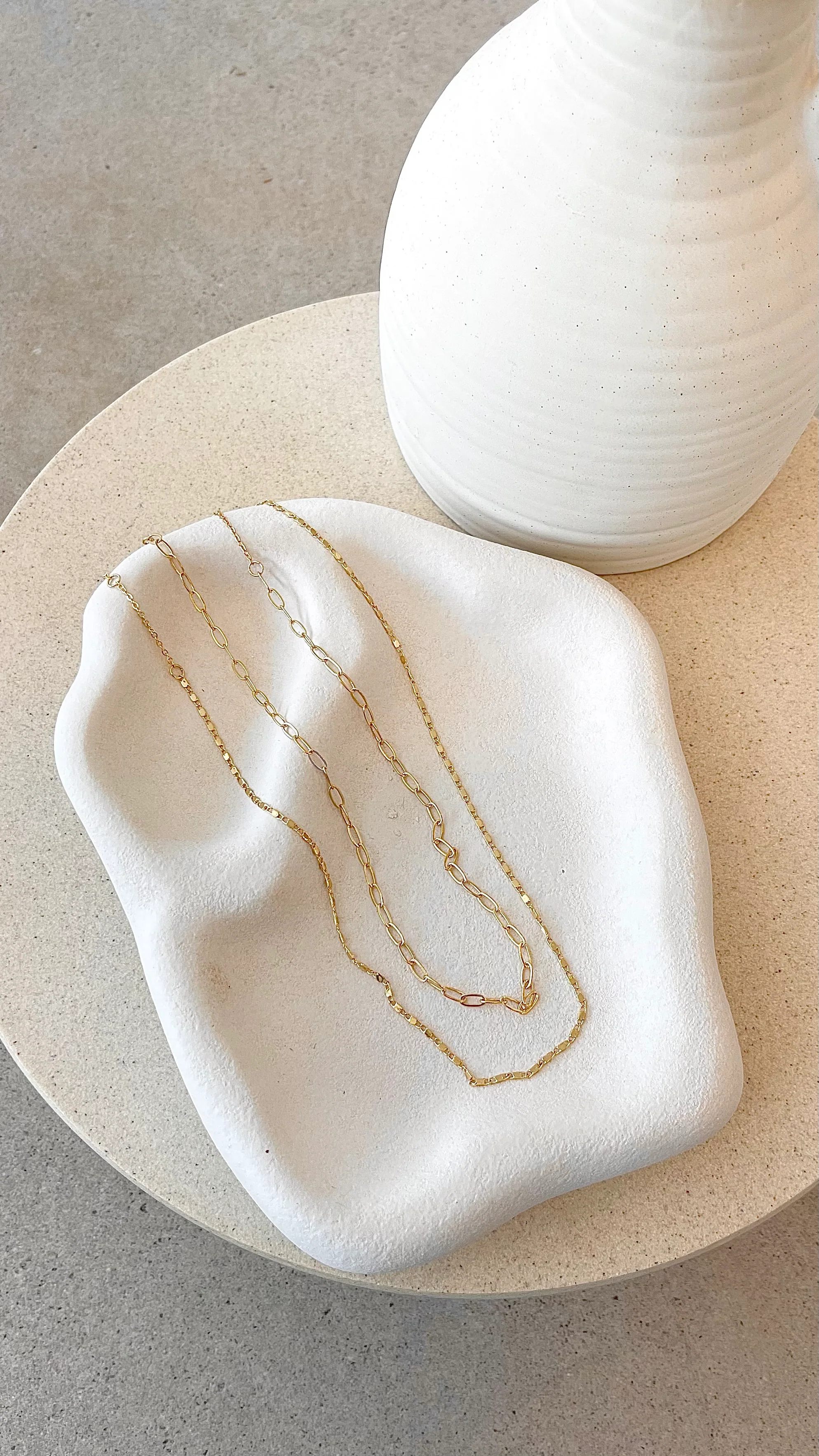 Fine Layered 18K Gold Plated Necklace - Gold