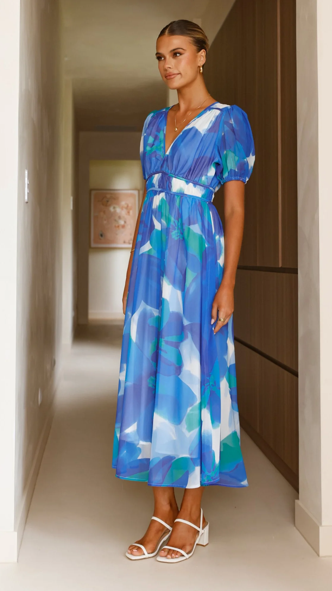 Ilah Maxi Dress - Blue/Green