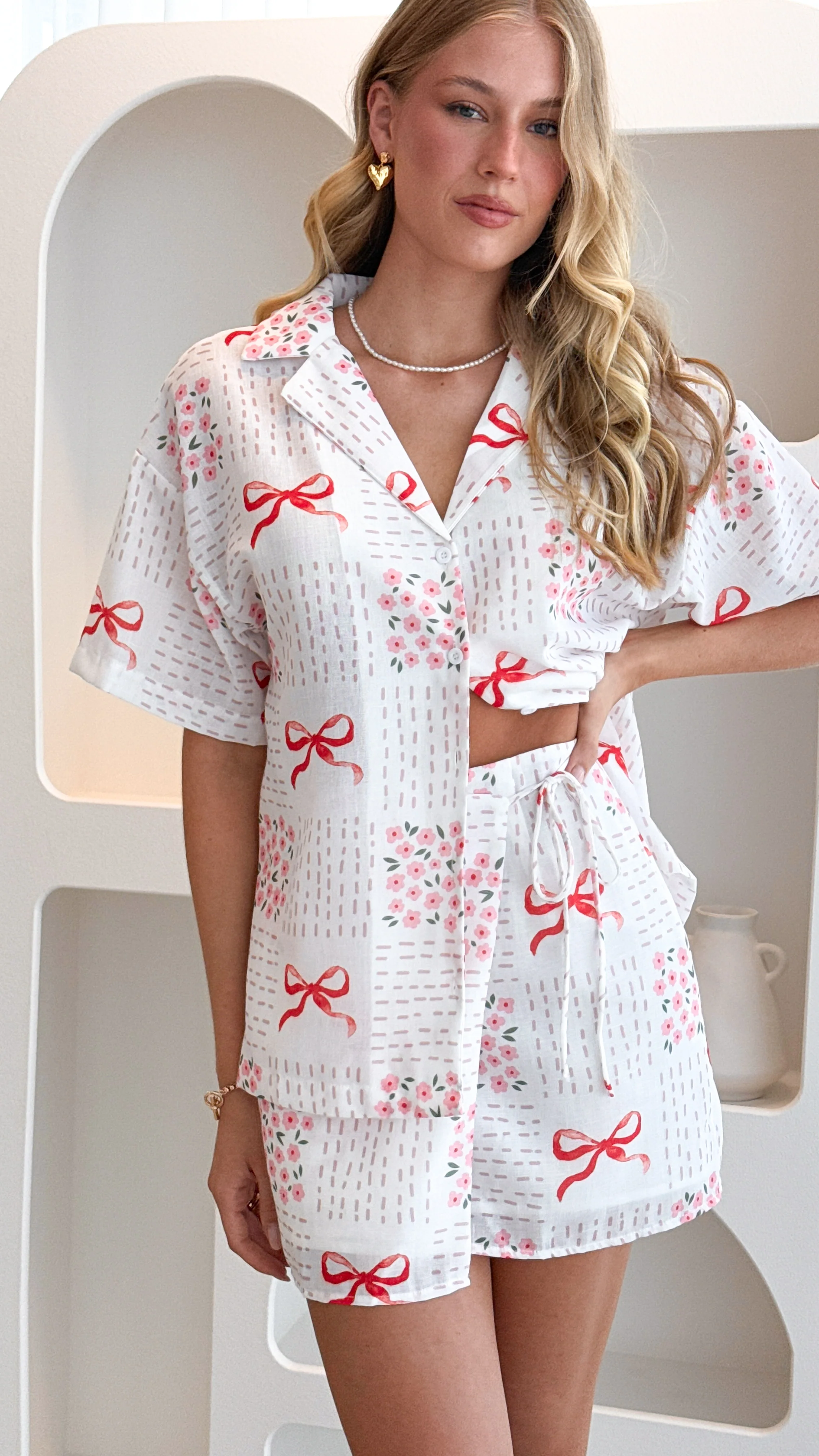 Abilene Wrap Mini Skirt - Sweet Bow Pink