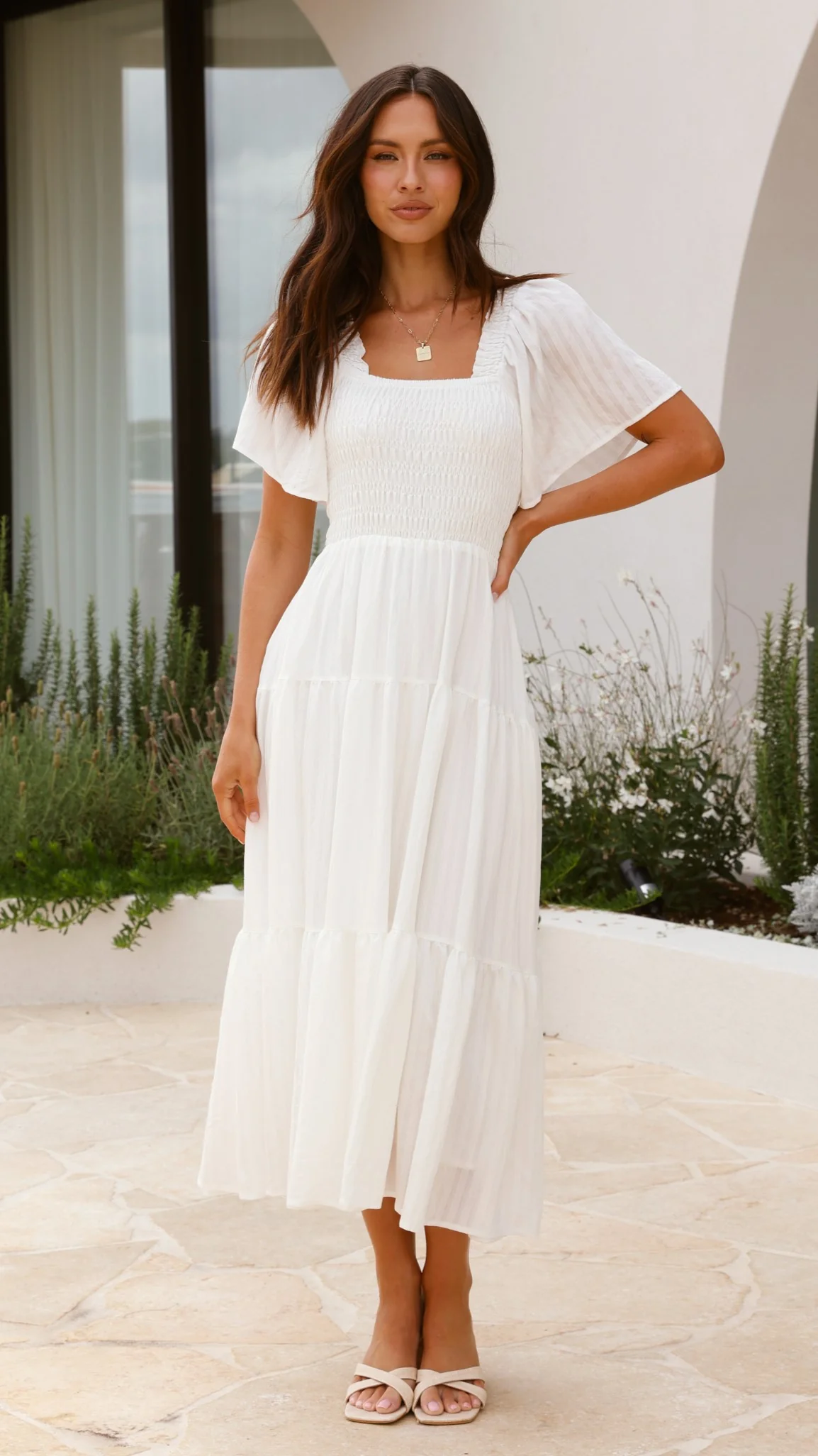 Lainey Midi Dress - White