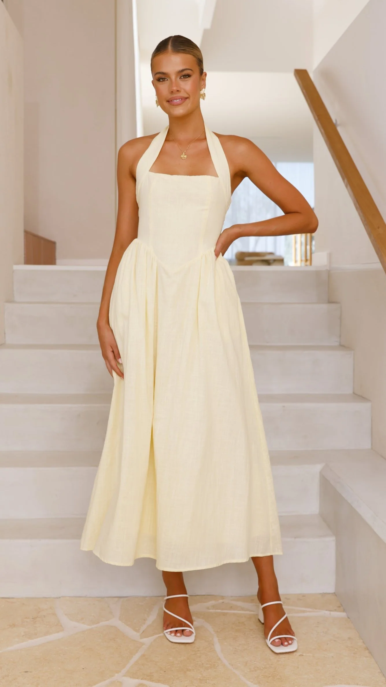 Caden Maxi Dress - Lemon