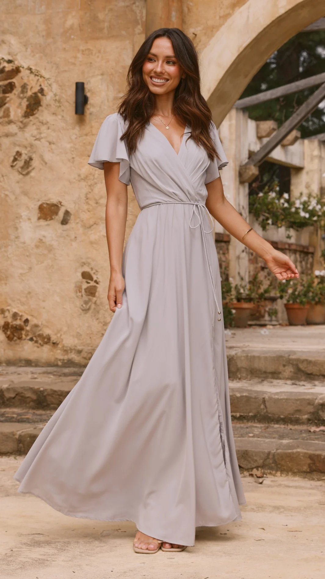 Charlize Maxi Dress - Silver