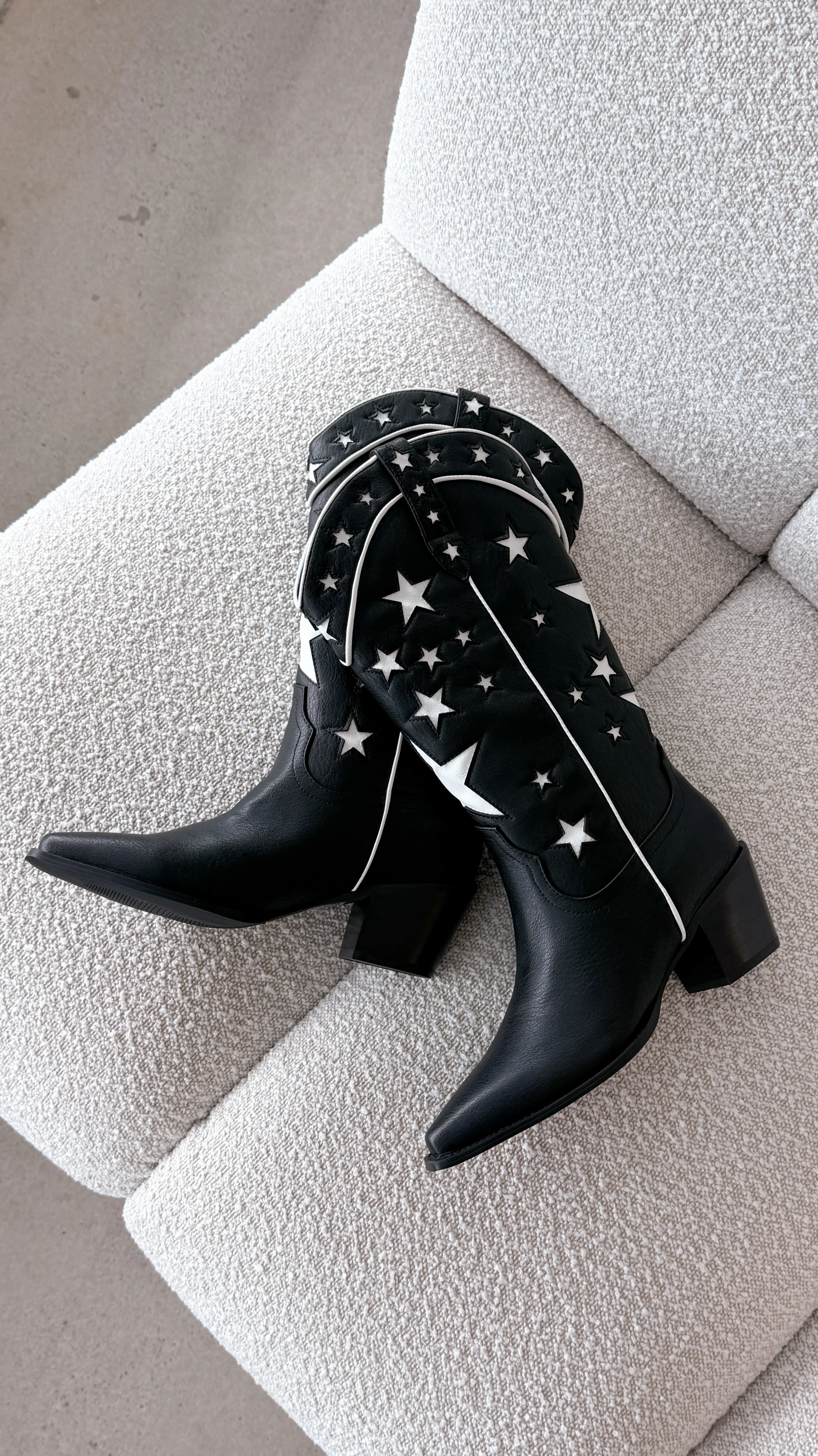 Dollie Boots - Black-White