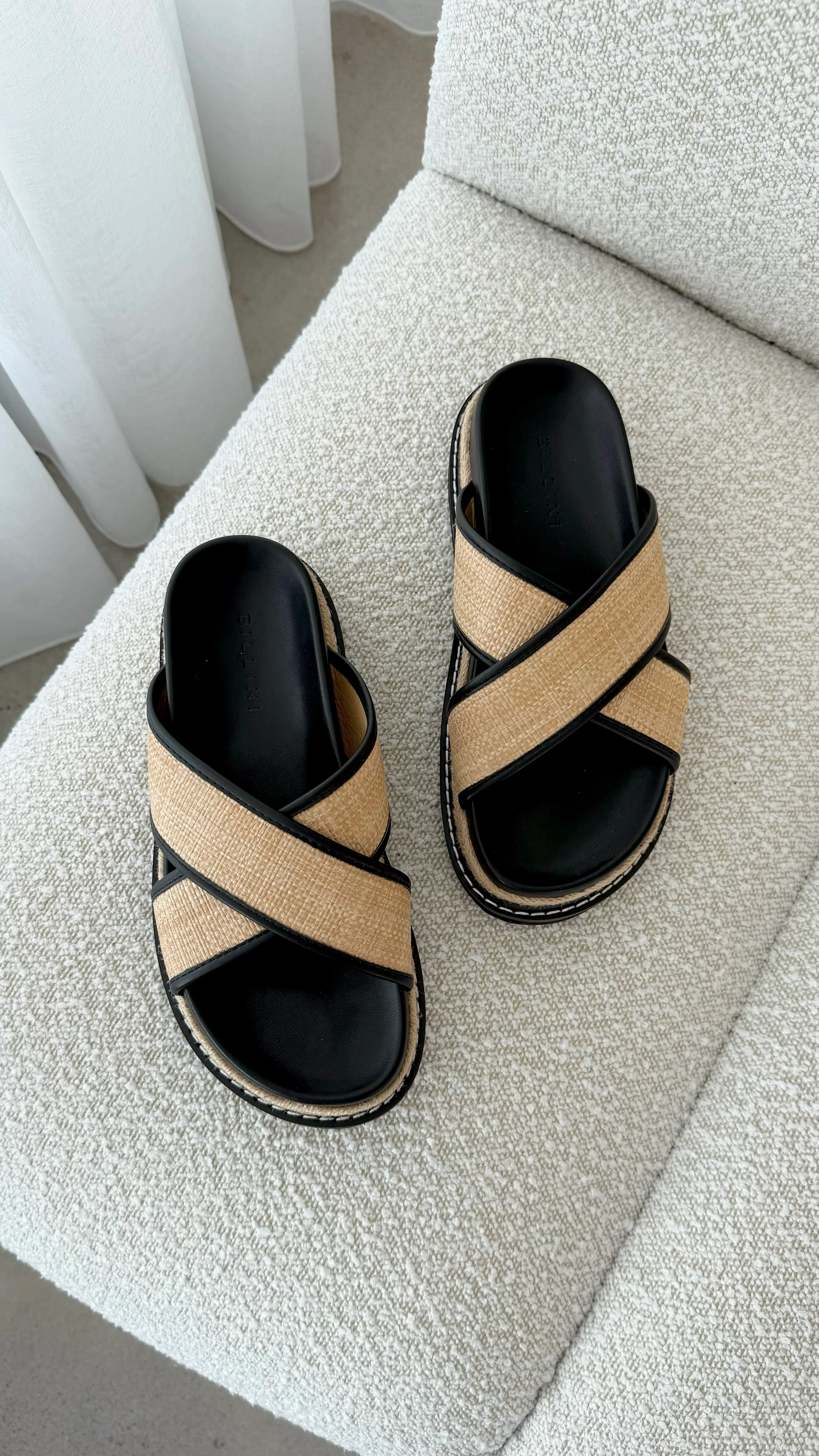Aysha Slide - Natural Raffia