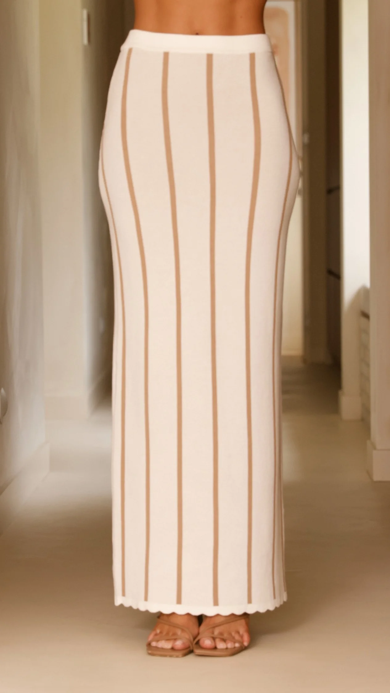 Cindy Maxi Skirt - White/Beige