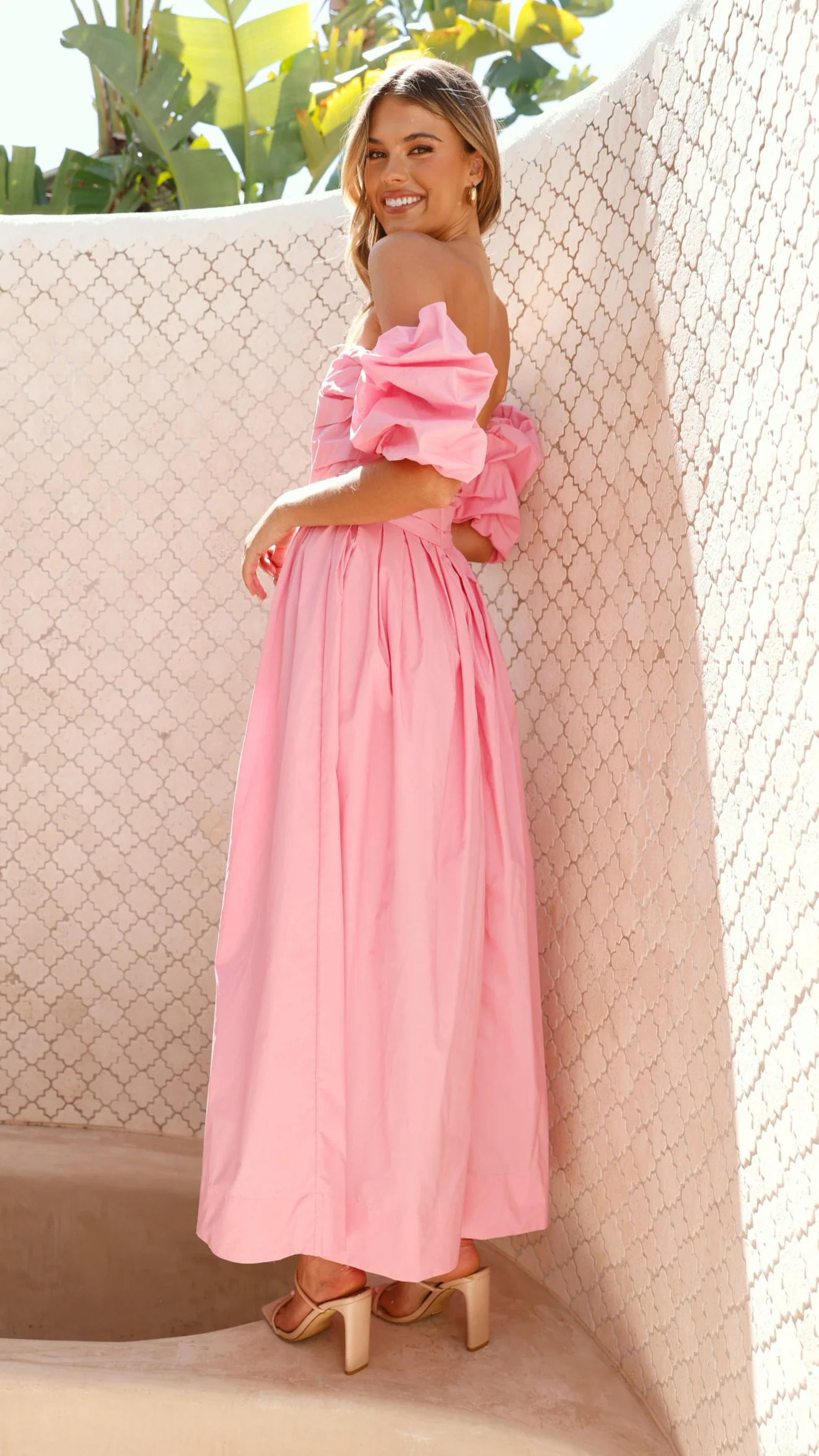 Caelius Midi Dress - Pink