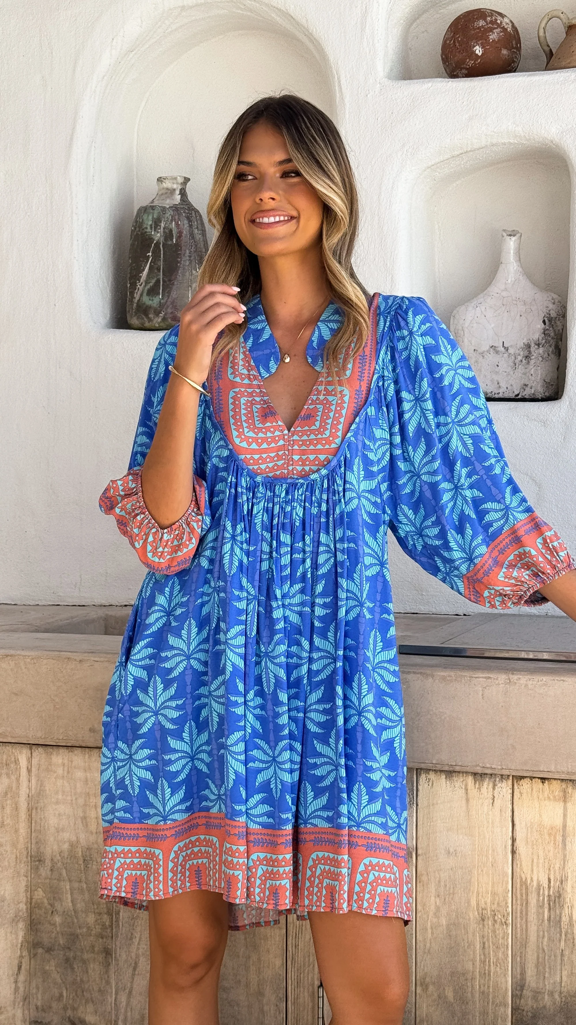 Boheme Mini Dress - Vacay Print