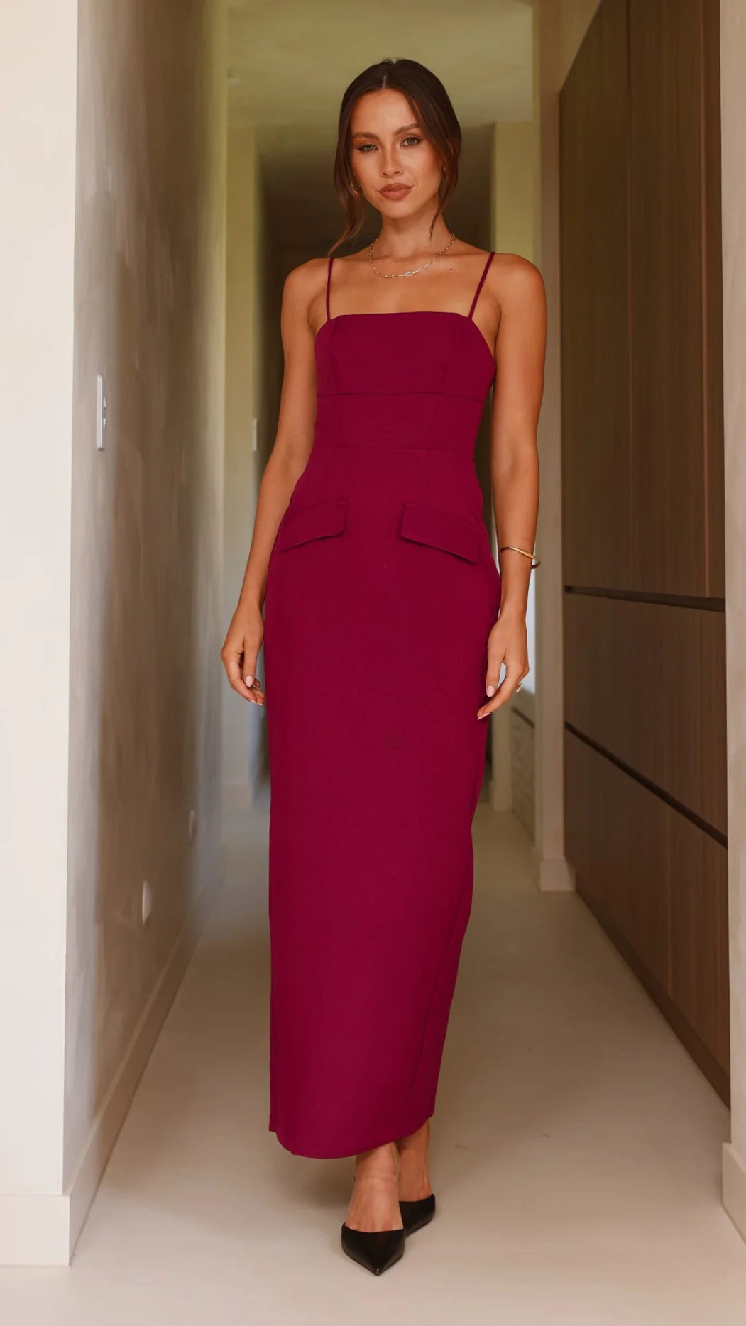 Carabella Maxi Dress - Wine