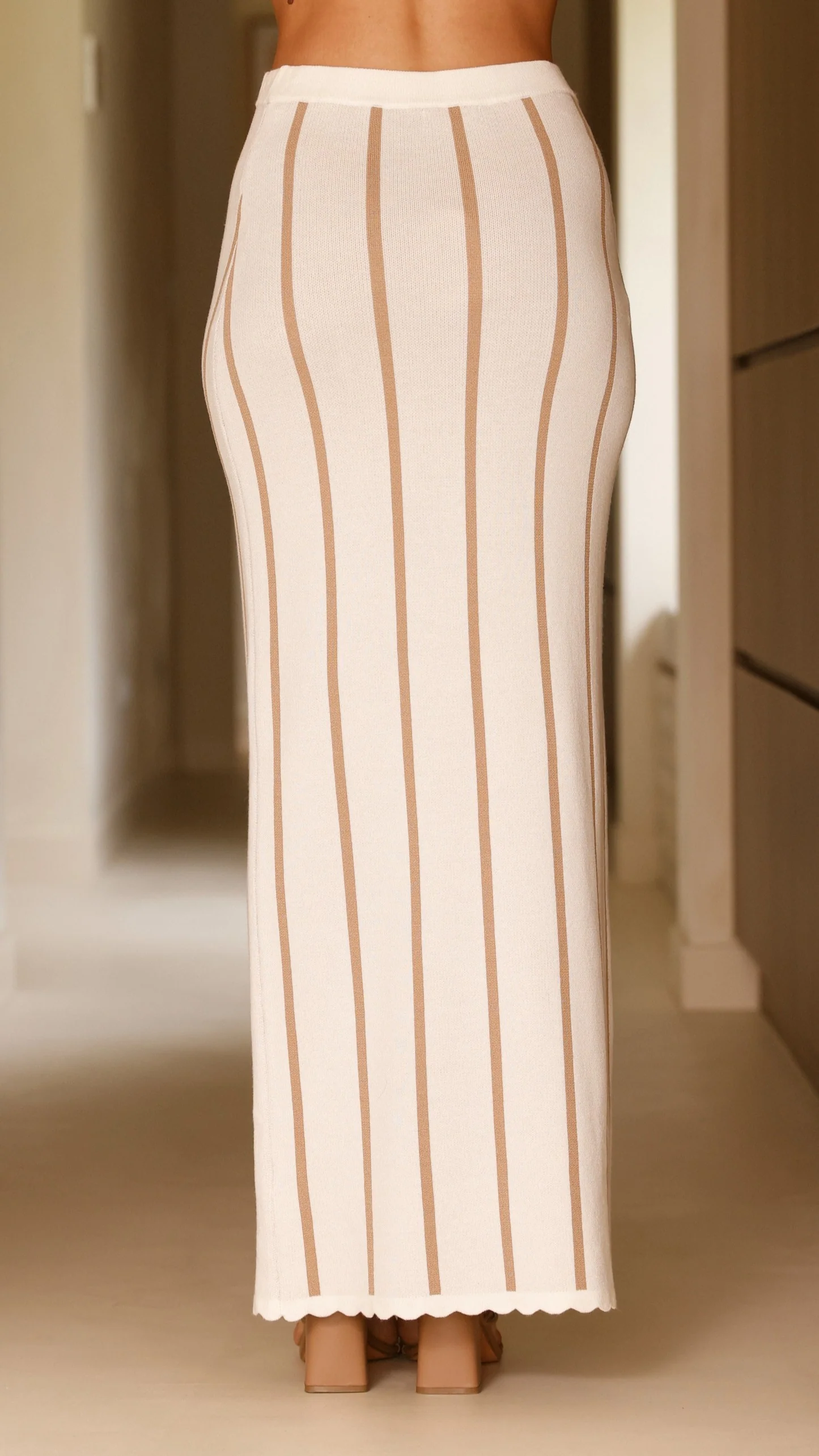 Cindy Maxi Skirt - White/Beige