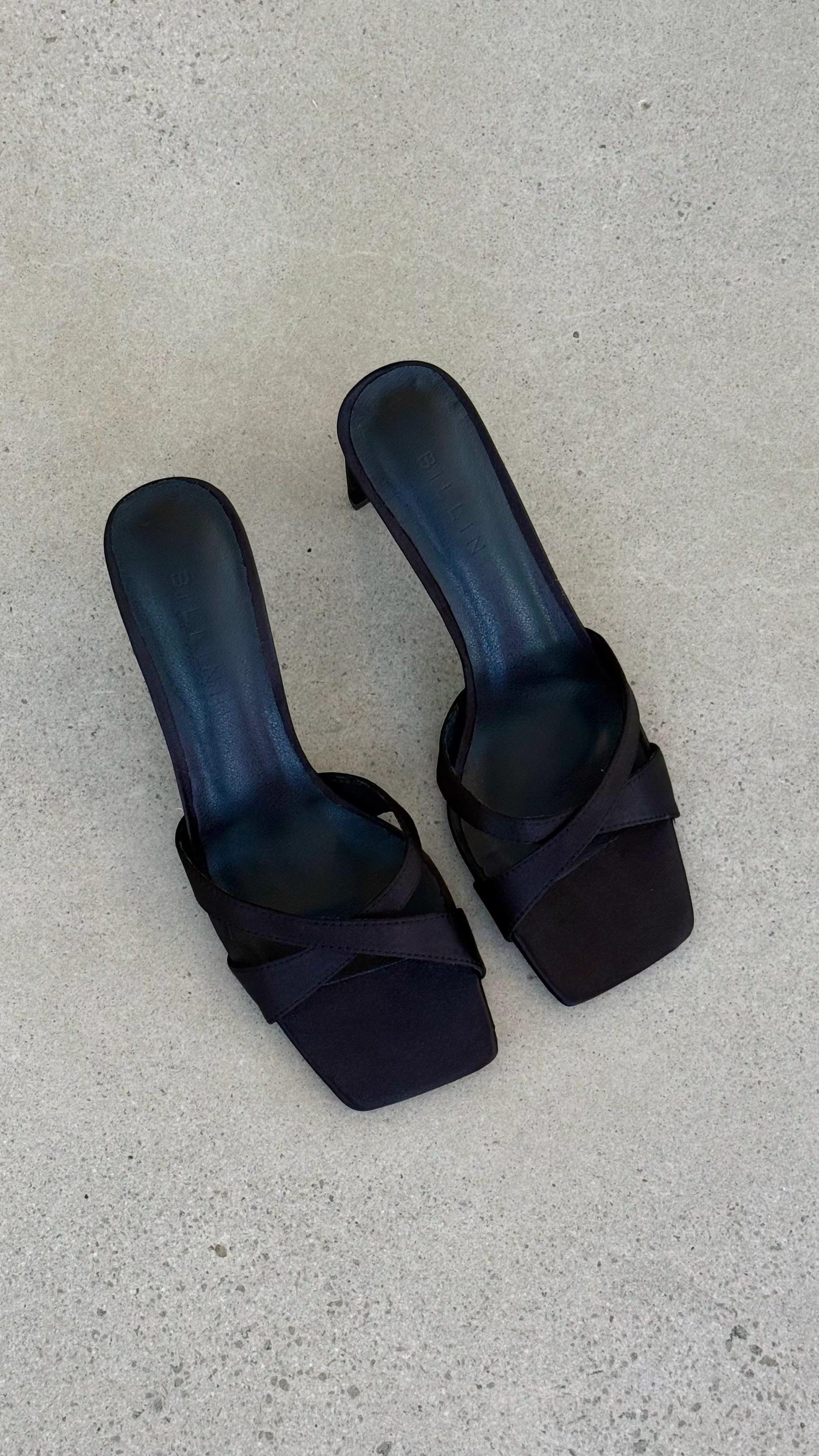 Kelsie Heels - Black Satin