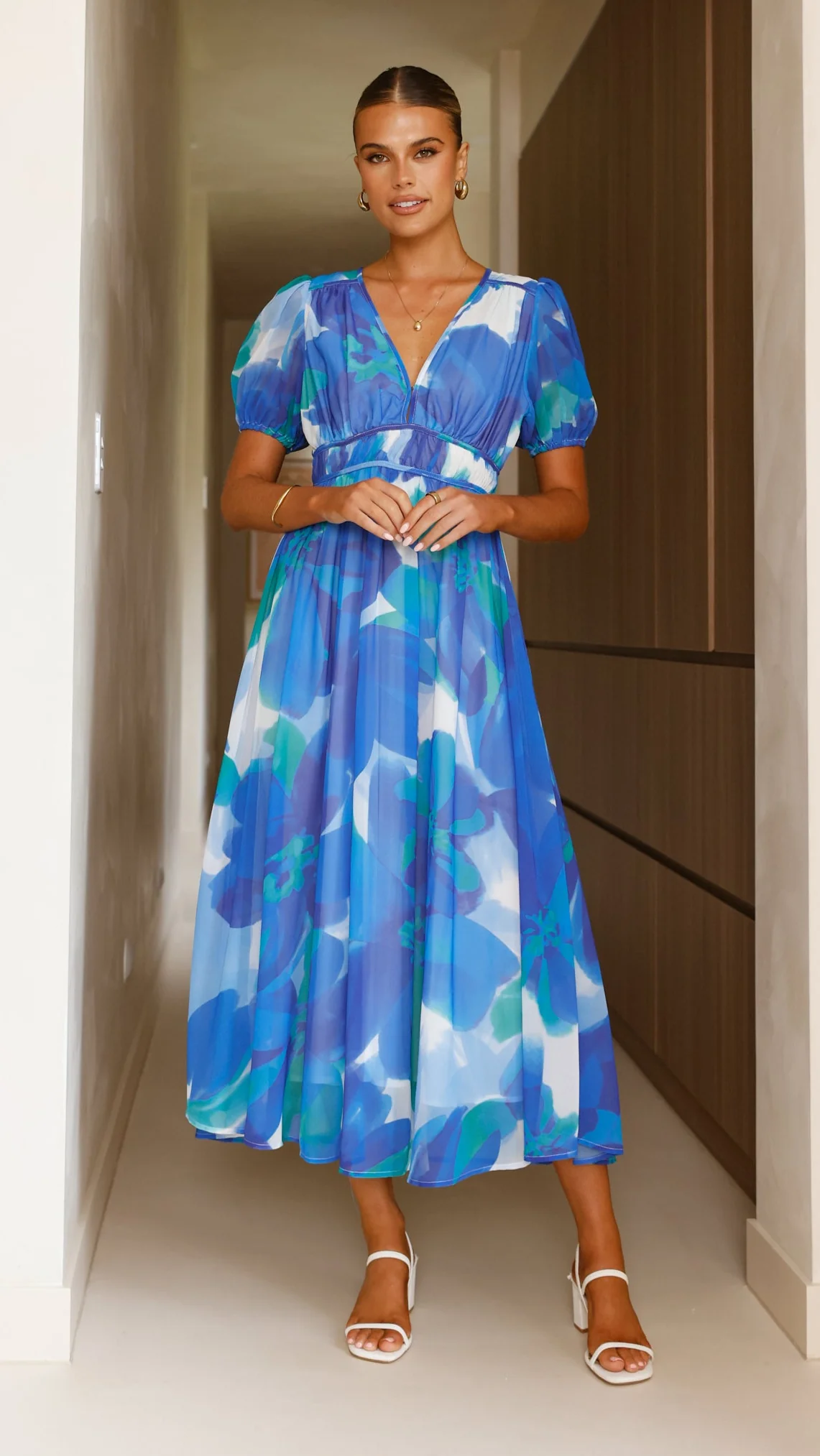 Ilah Maxi Dress - Blue/Green