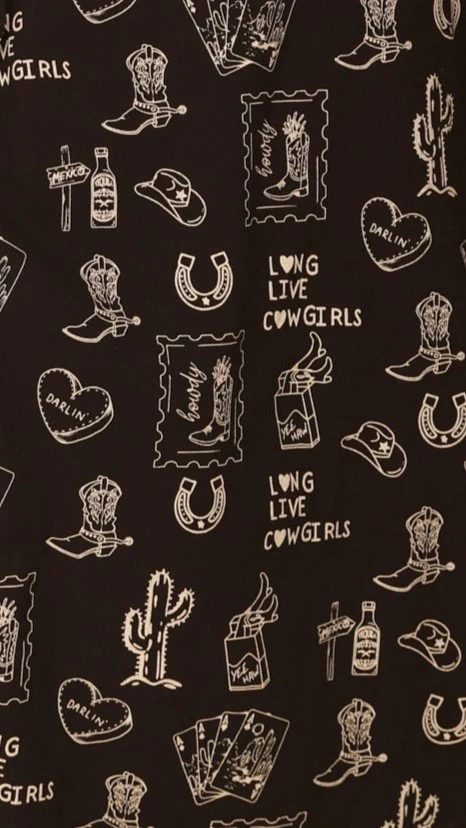 Connie Maxi Dress - Black/Beige Cowgirl