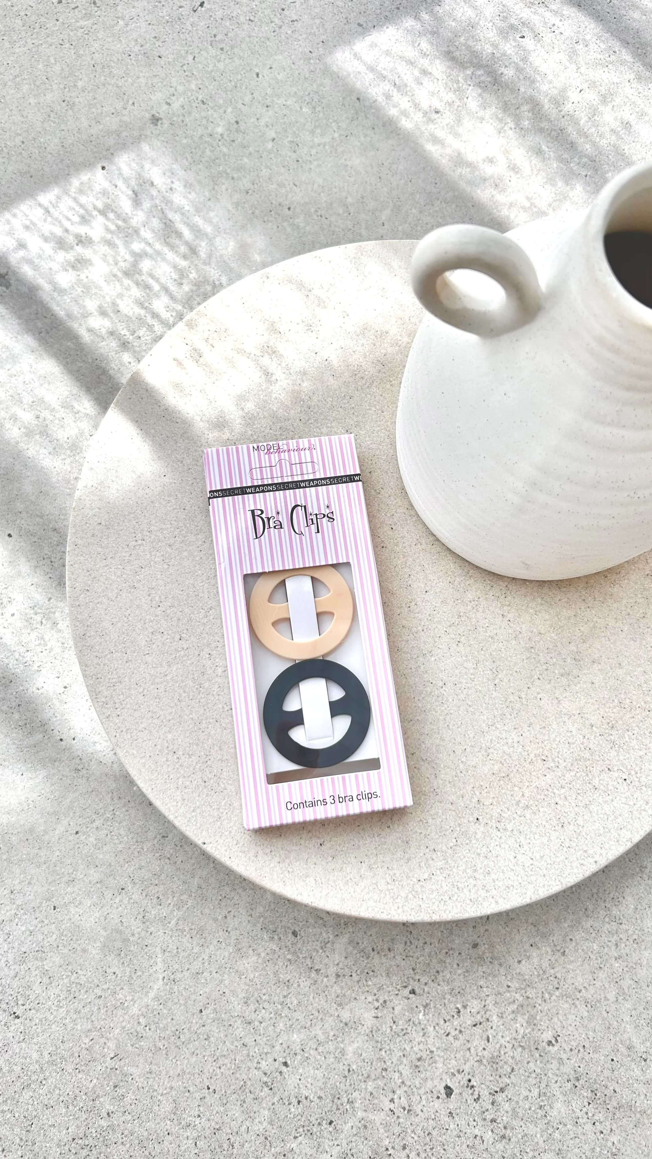 Bra Clips 3 Pack - Clear/Nude/Black