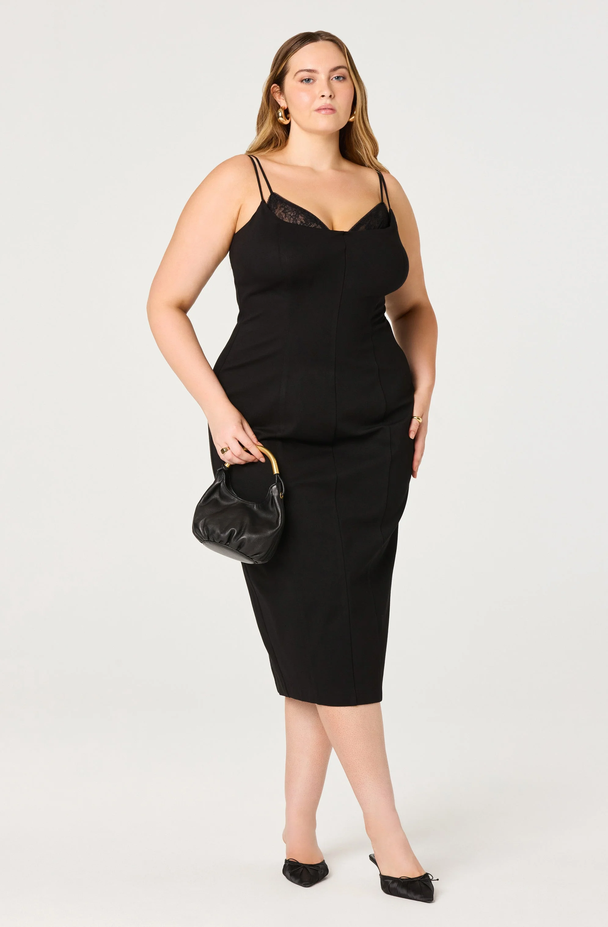 Allura Peekaboo Lace Midi Dress