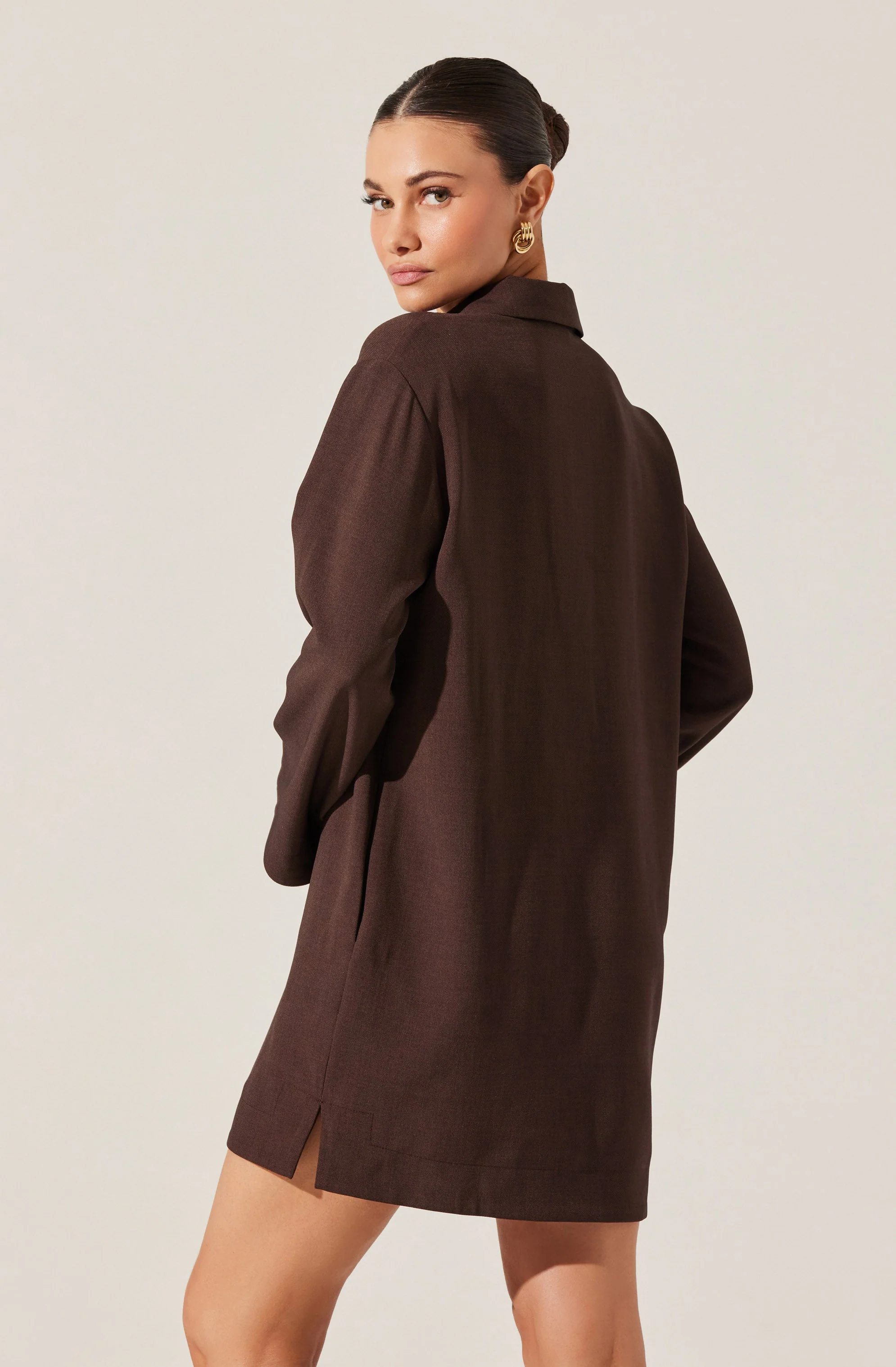 V-Neck Woven Mini Dress