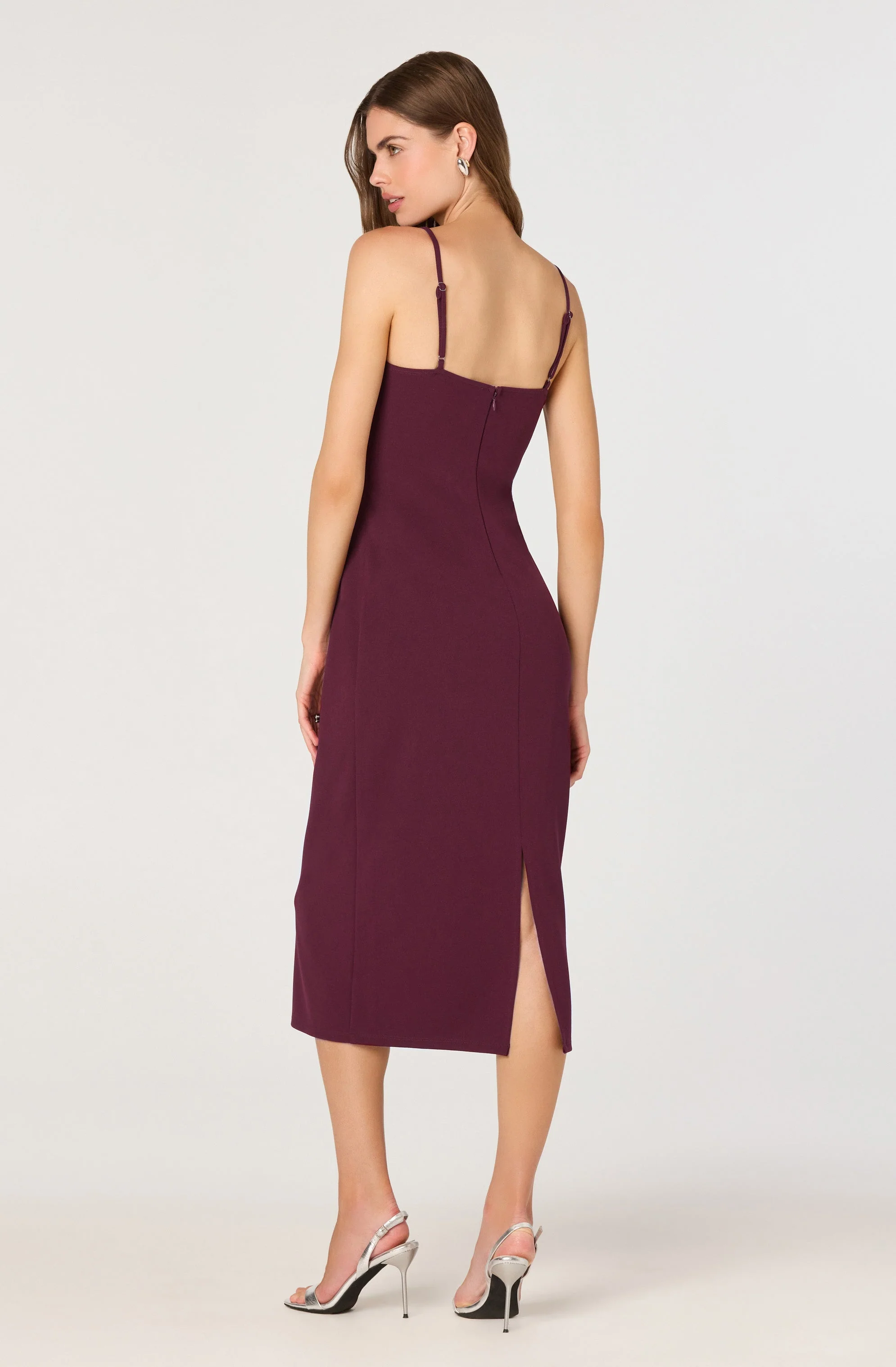 Bow Strap Bustier Midi Dress