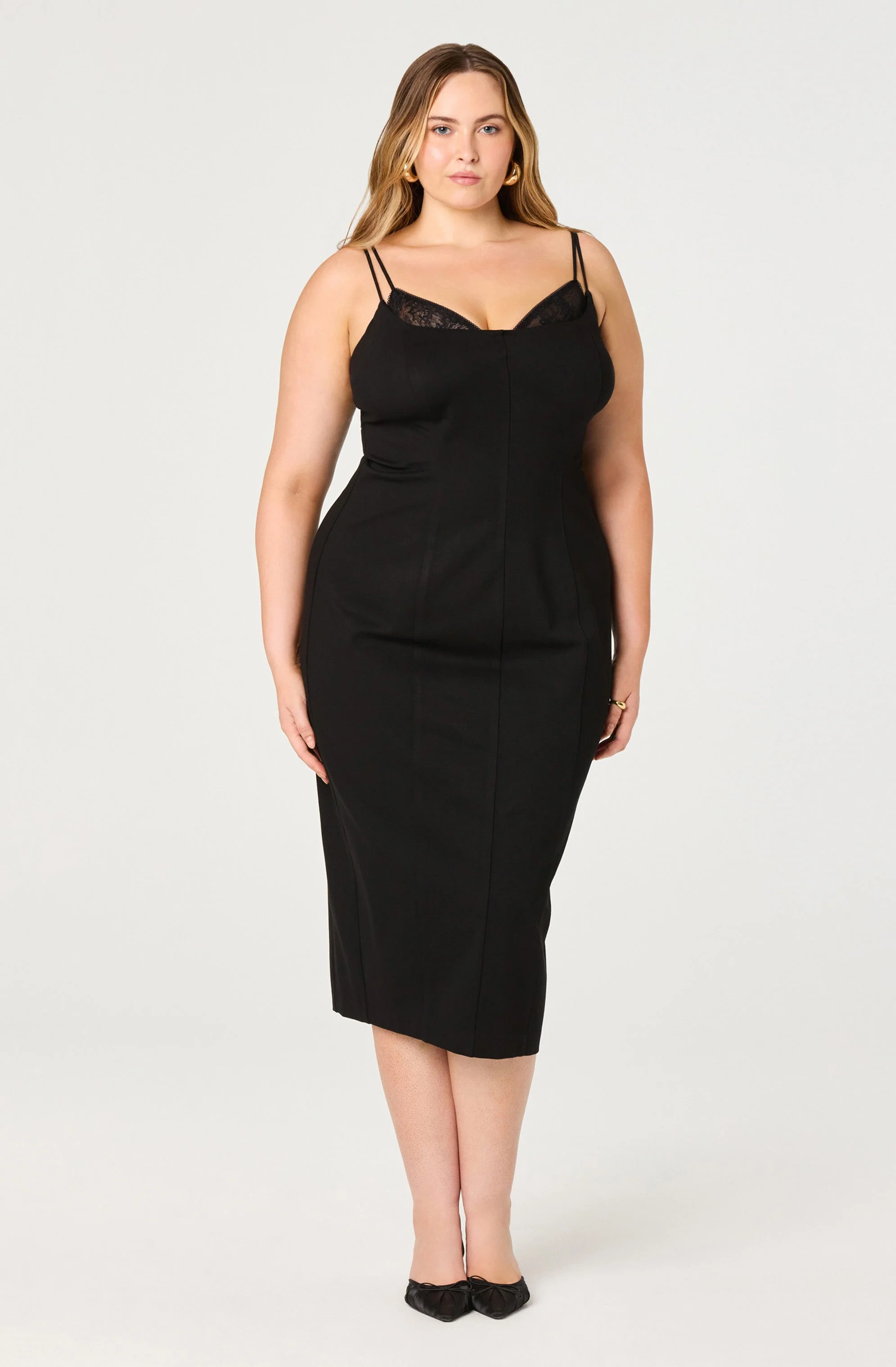 Allura Peekaboo Lace Midi Dress