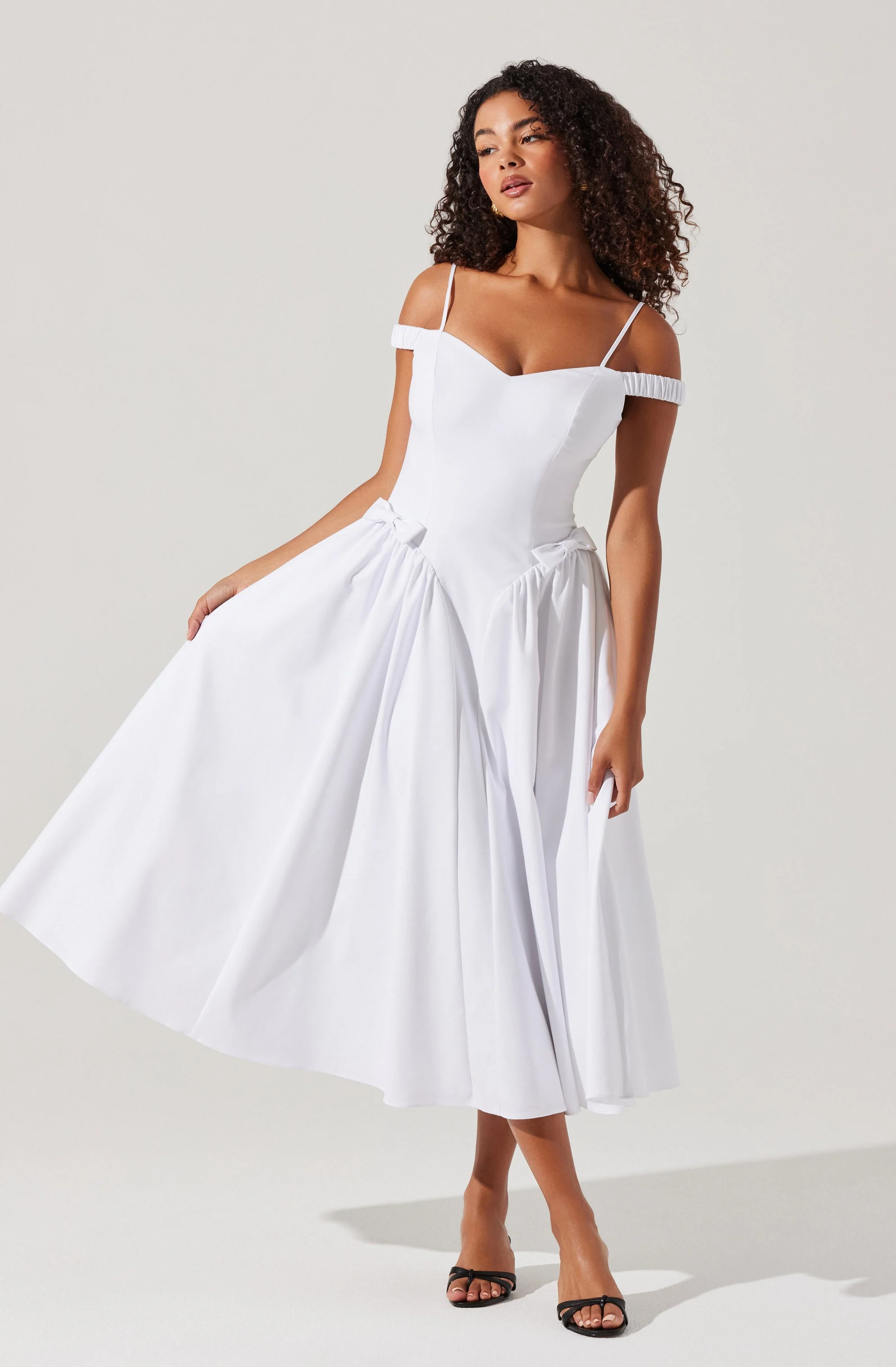 Elvinia Off Shoulder Midi Dress