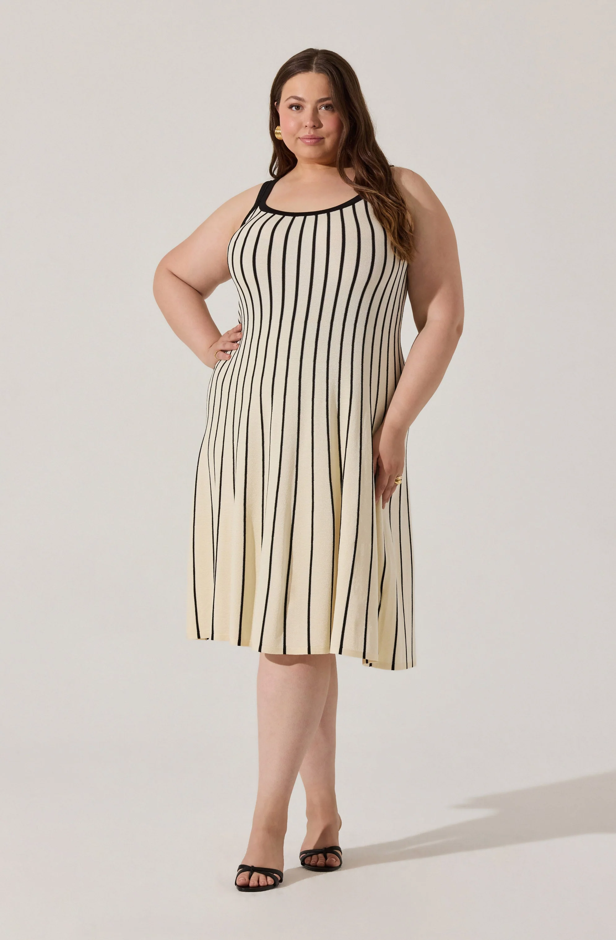 Irecia Stripe Sweater Midi Dress