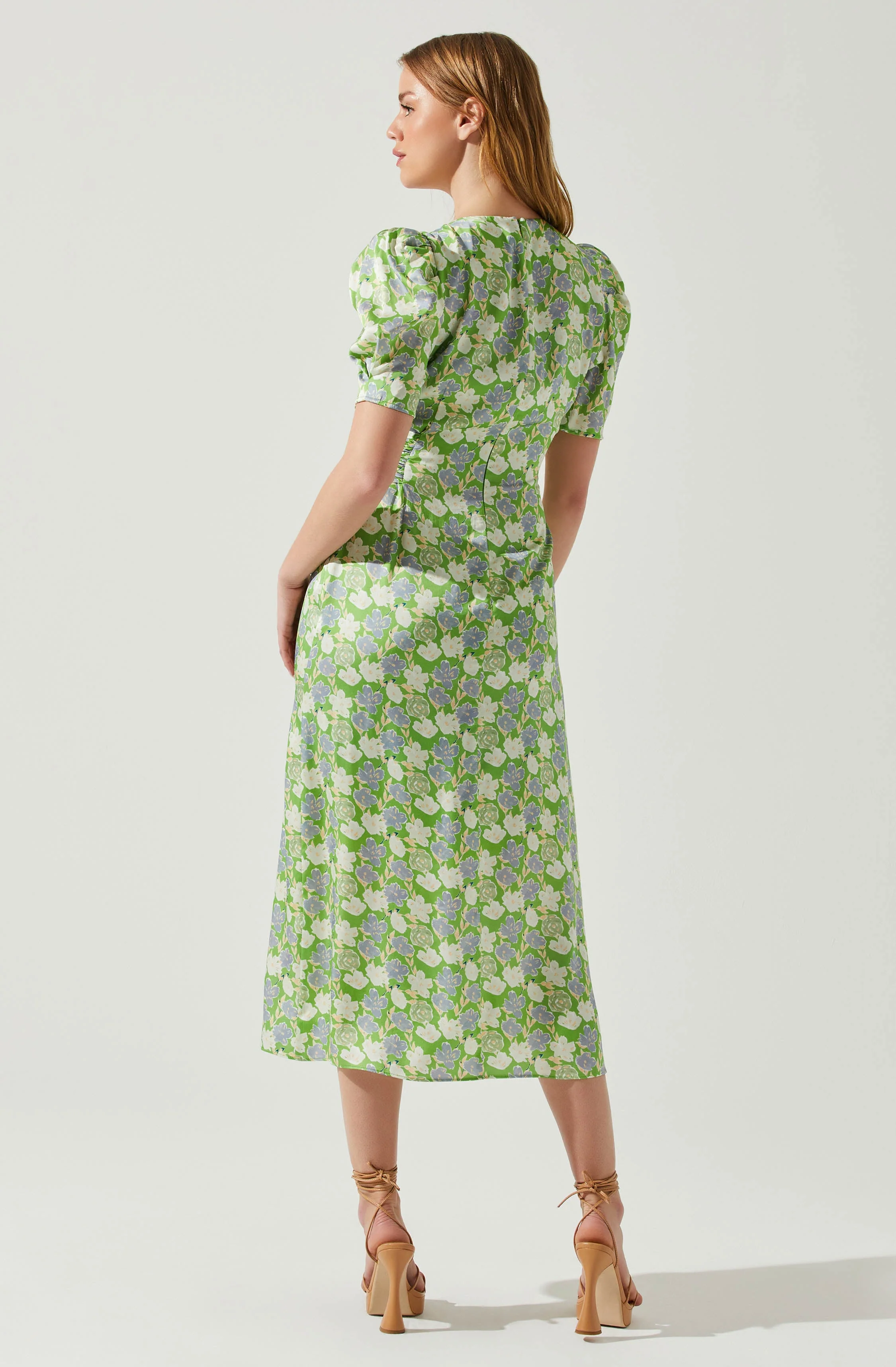 Martina Floral Ruched Midi Dress