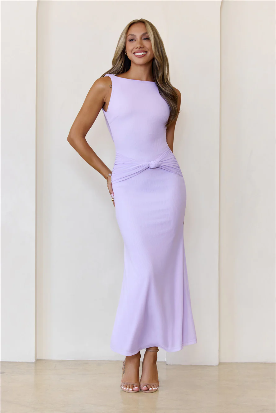 Dusk ‘Til Slay Mesh Maxi Dress Lilac