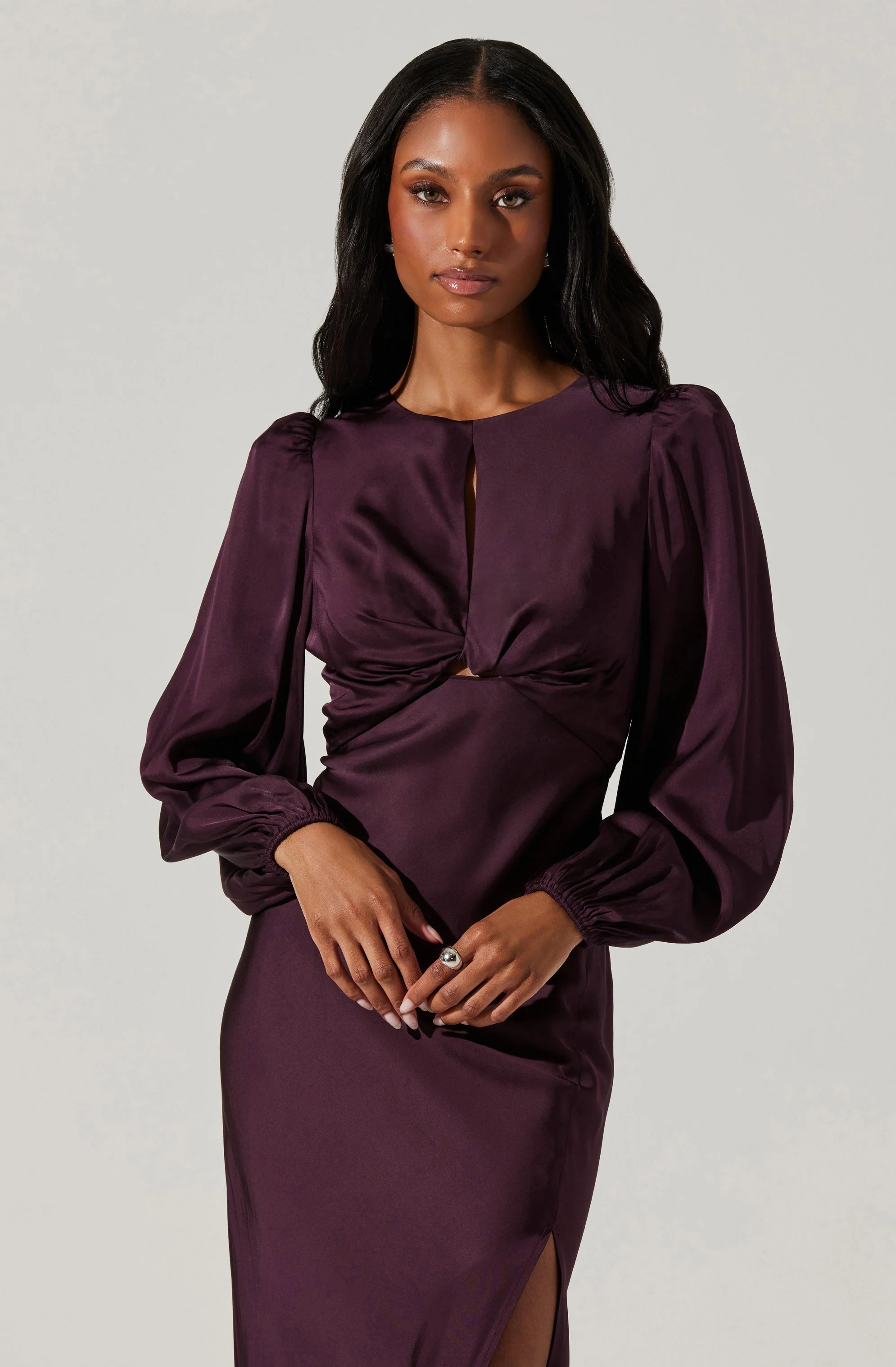 Suzy Satin Cutout Maxi Dress