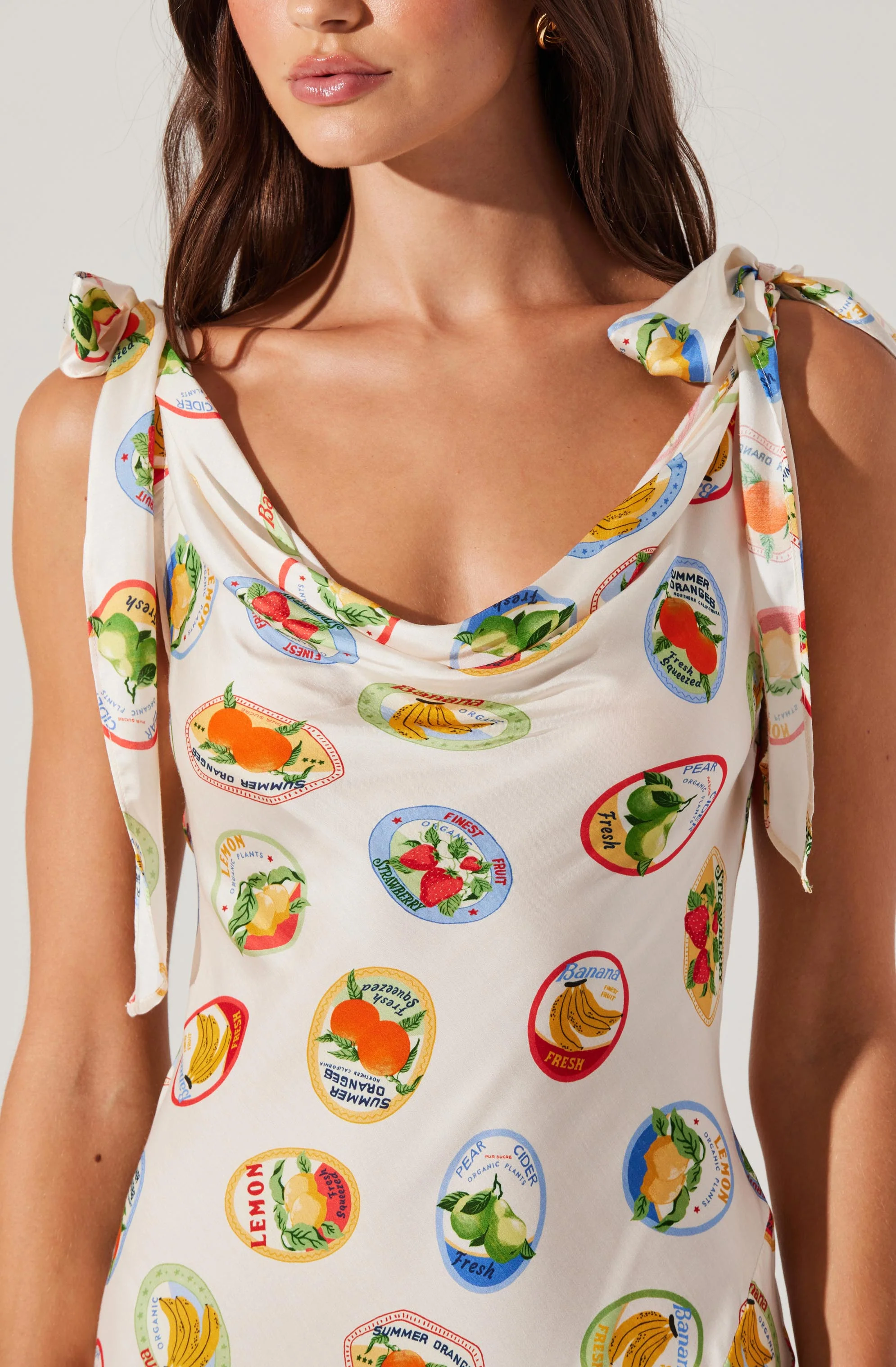 Allexina Satin Cowl Neck Midi Dress