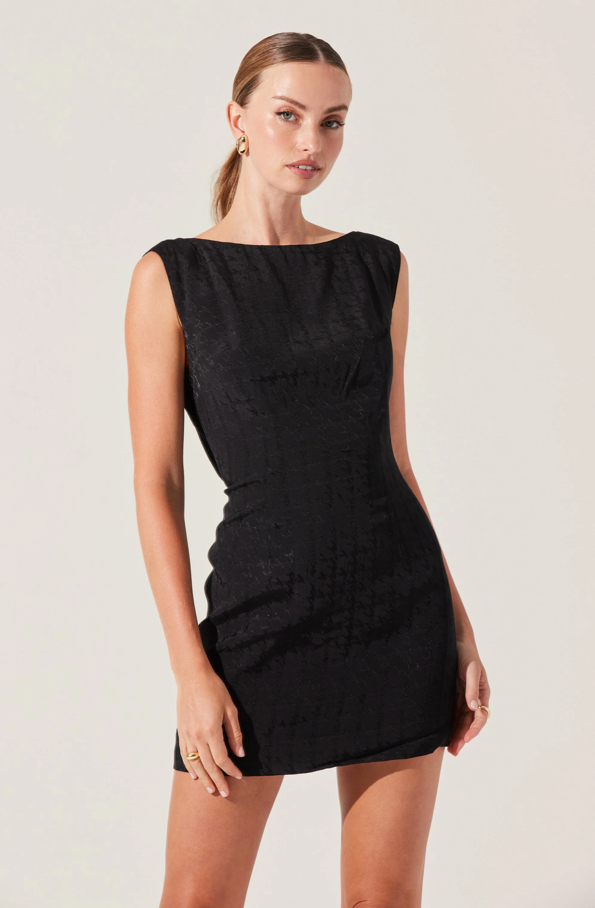 Open Cowl Back Mini Dress