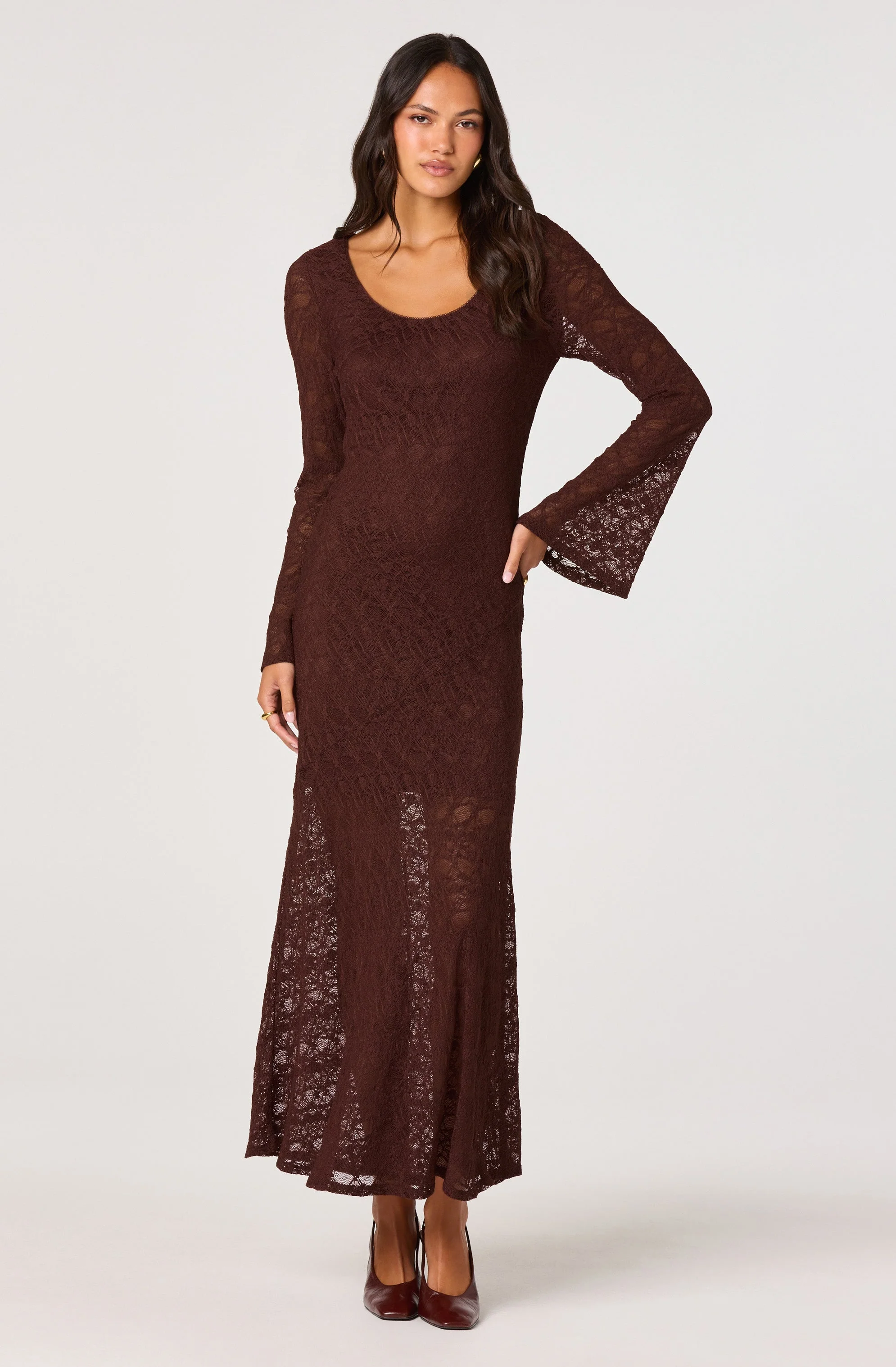 Long Sleeve Lace Maxi Dress