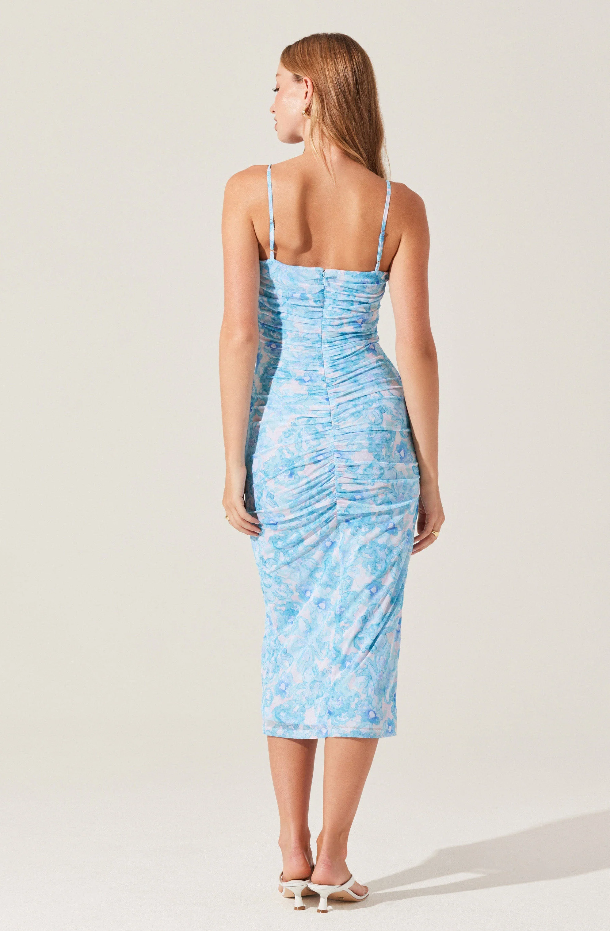 Palmero Floral Ruched Midi Dress