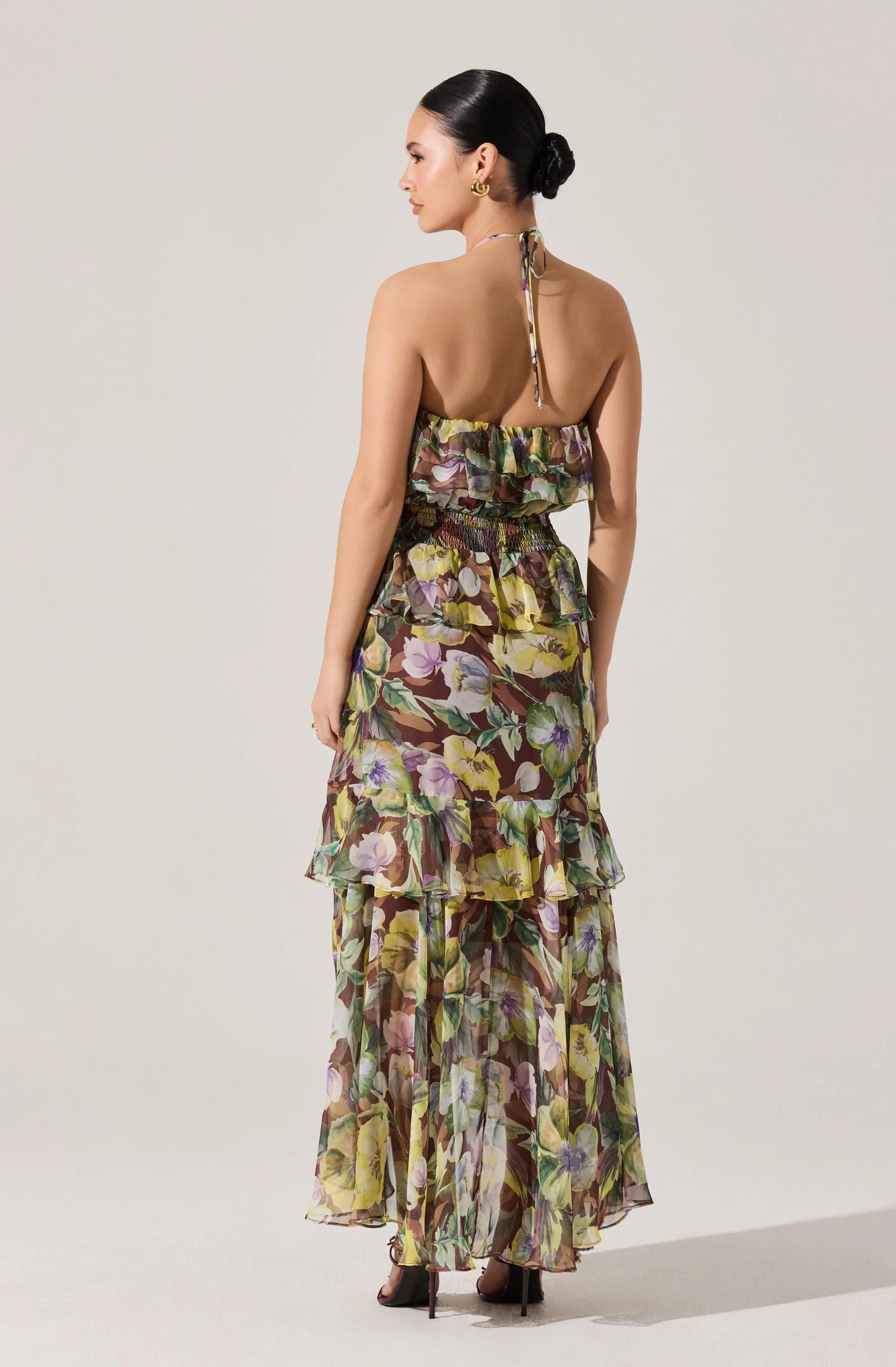 Elena Floral Halter Maxi Dress
