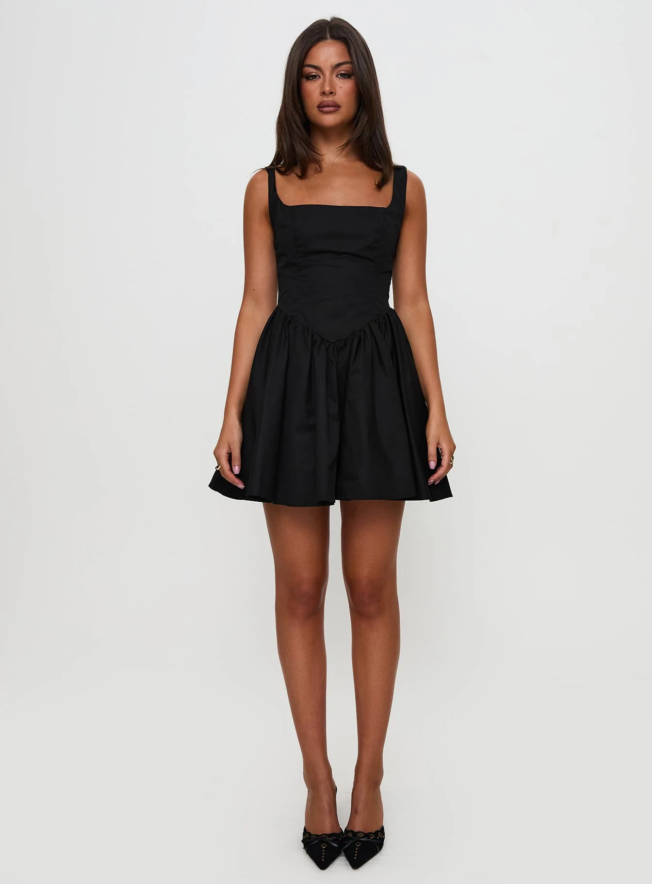 Straplie Mini Dress Black