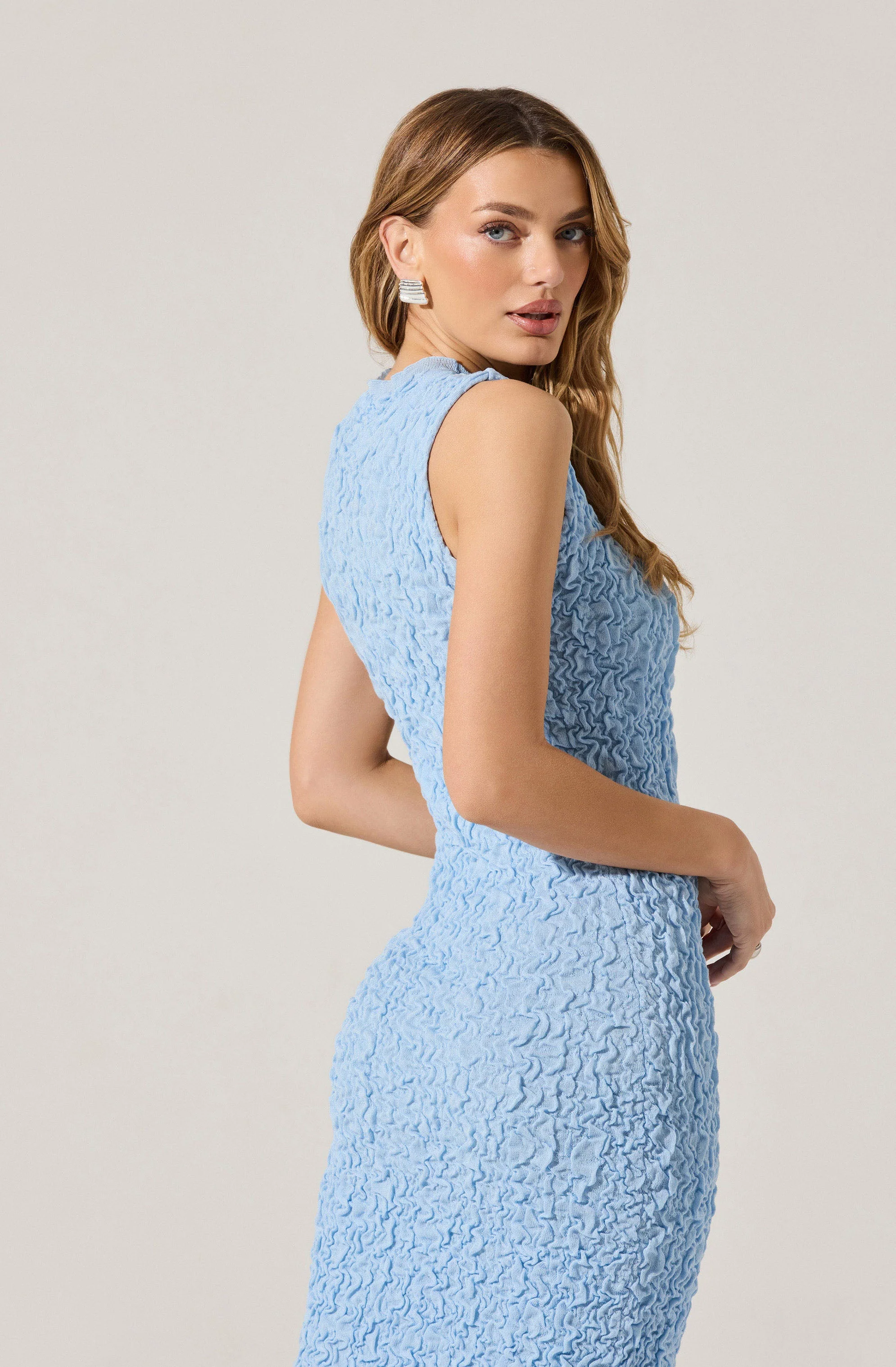 Textured Bodycon Midi Dress