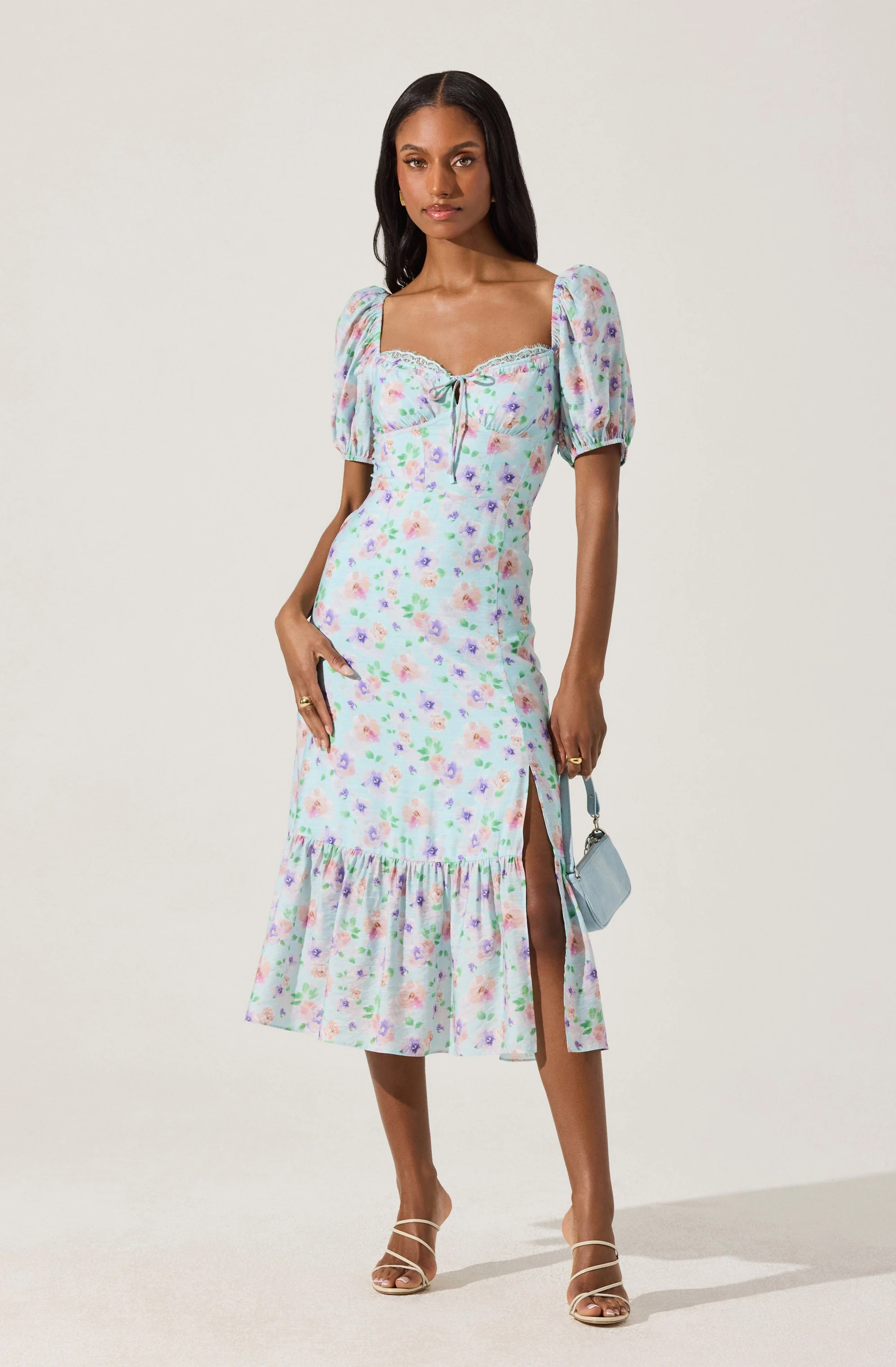 Lace Trim Bustier Midi Dress