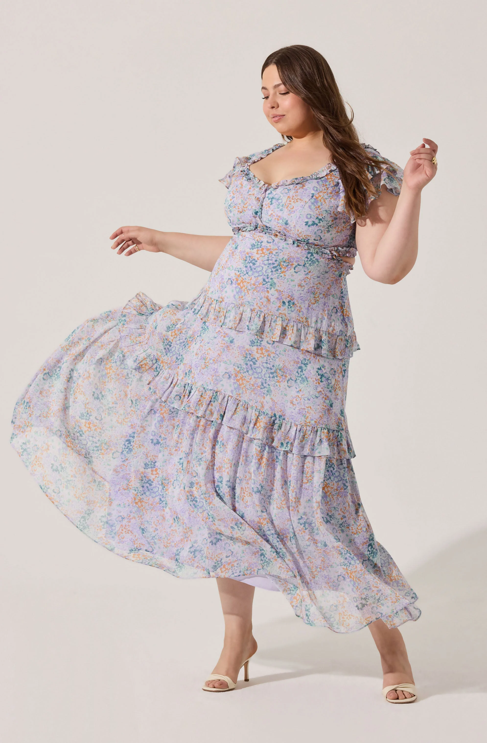 Mable Floral Tiered Ruffle Maxi Dress