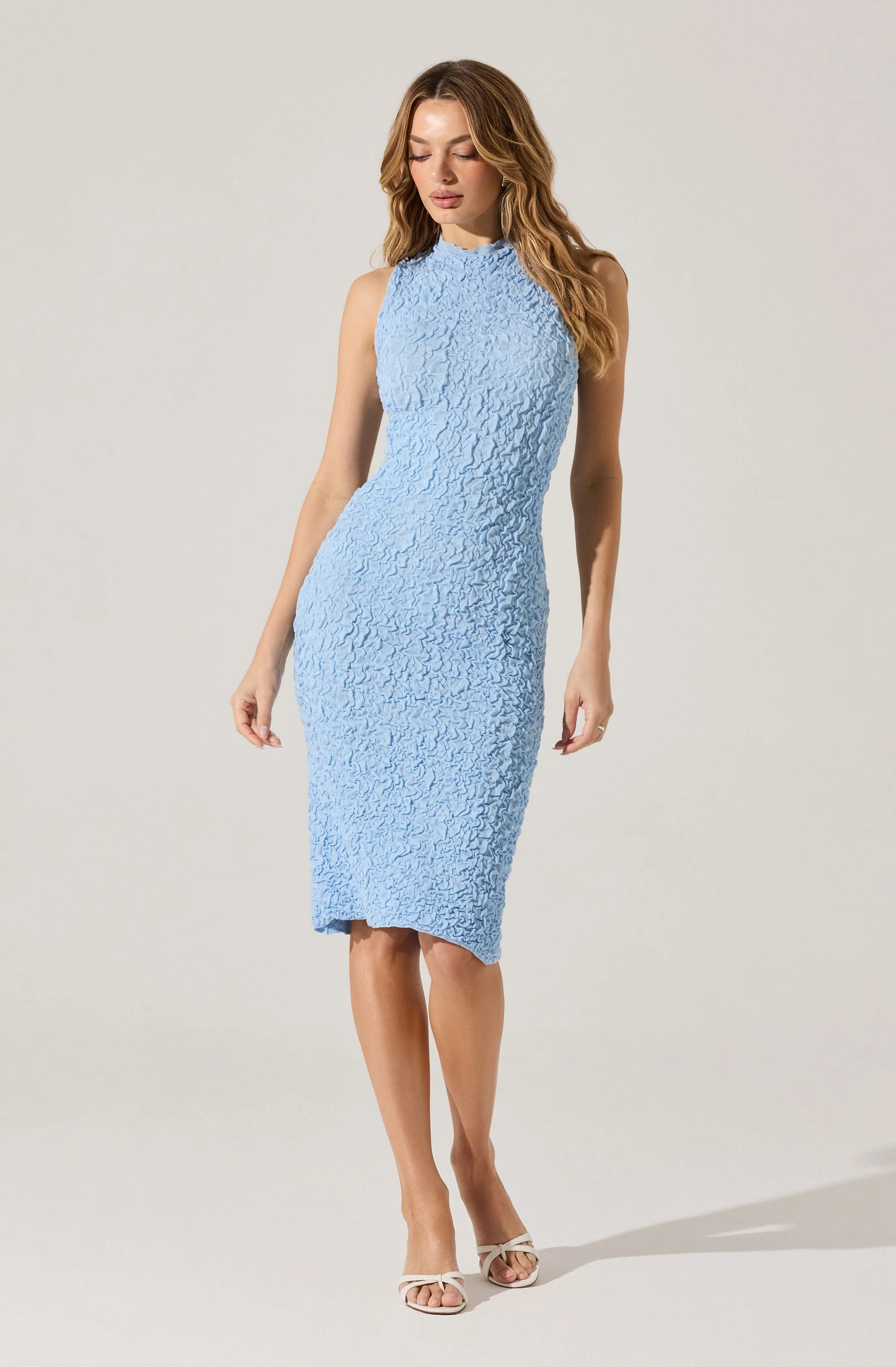 Textured Bodycon Midi Dress