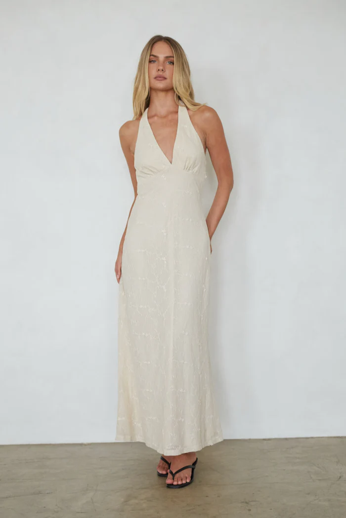 Savvy Halter Knit Maxi Dress