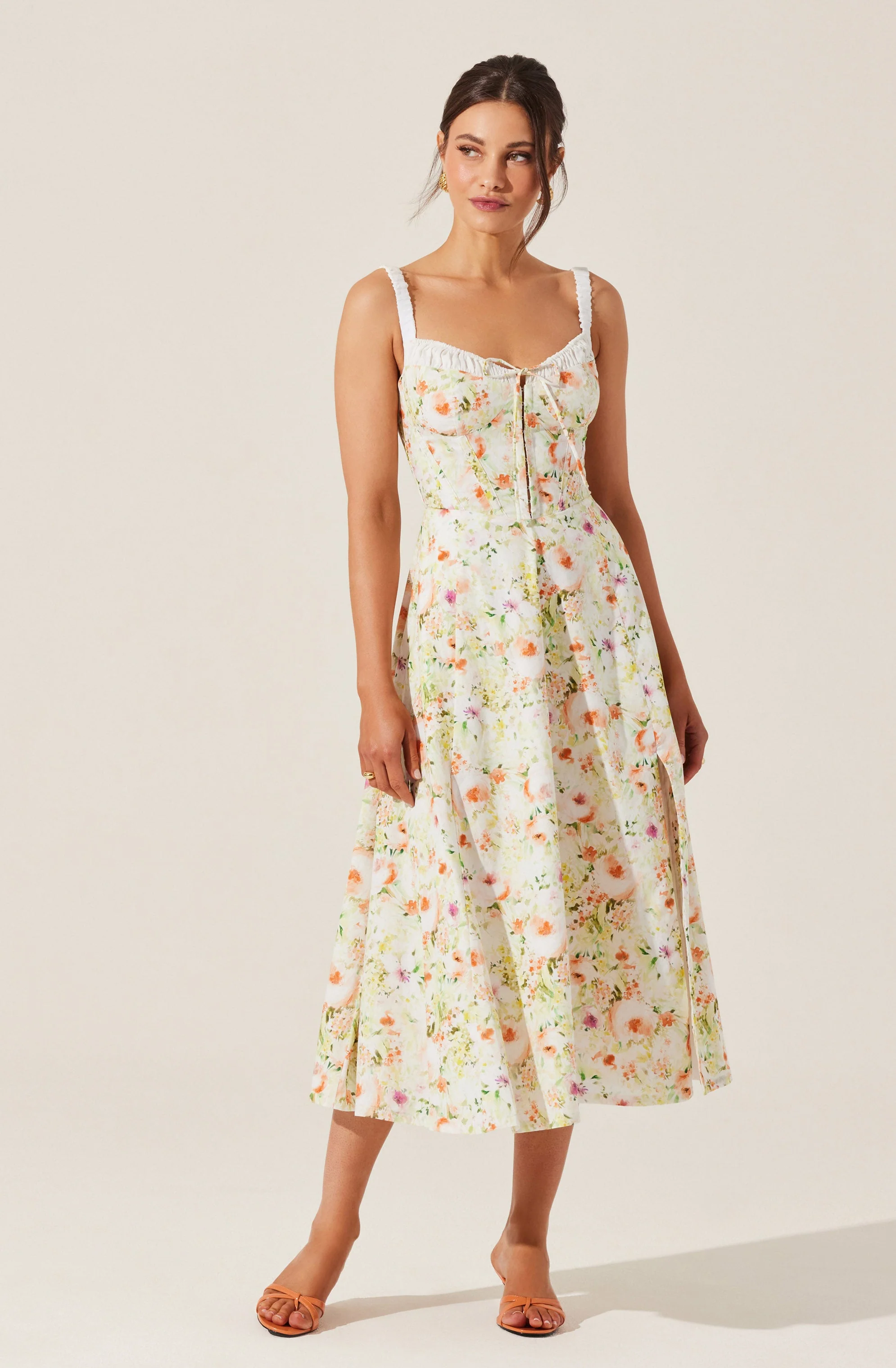Julietta Floral Corset Midi Dress