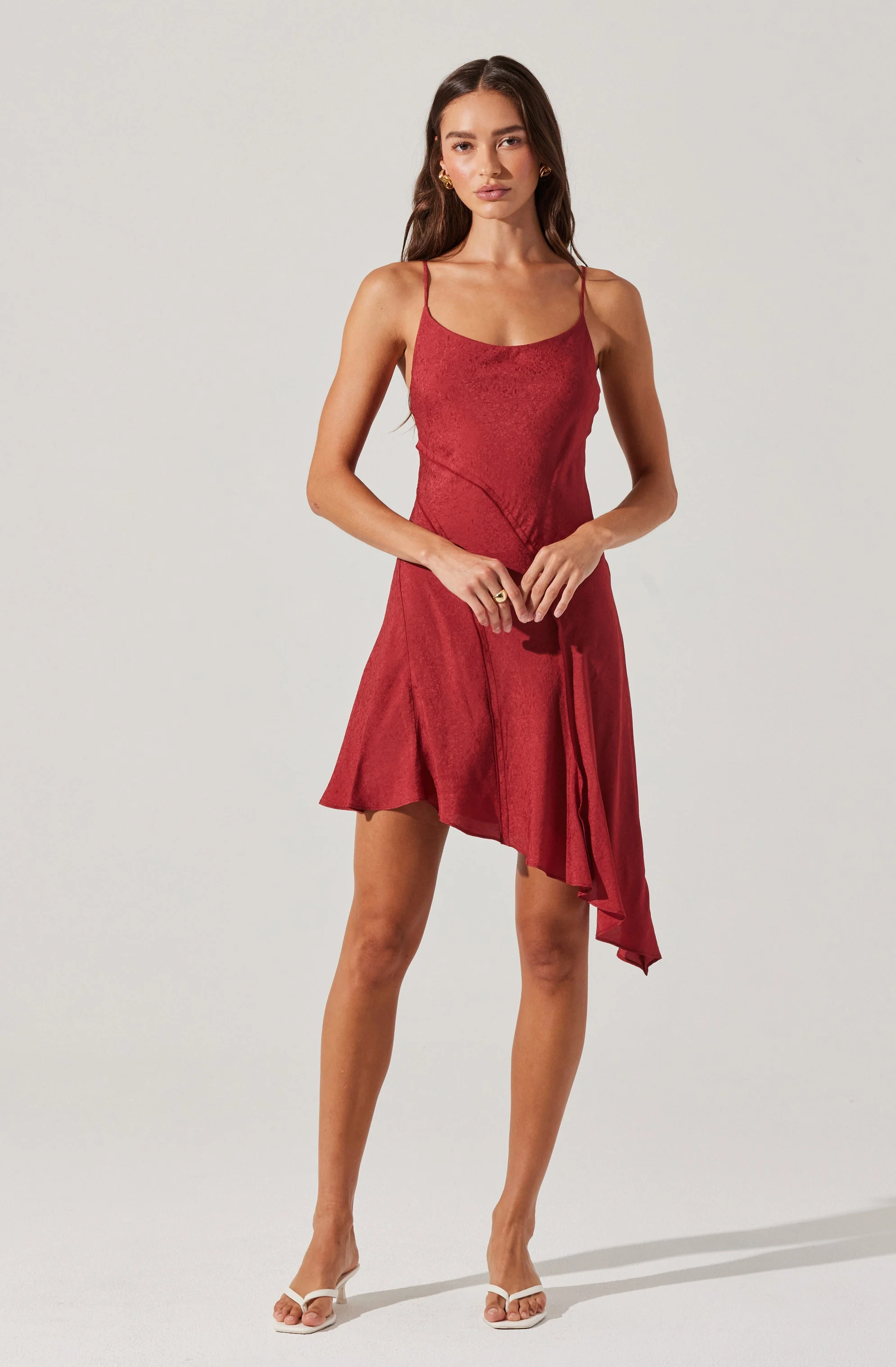Chelsie Asymmetrical Slip Mini Dress