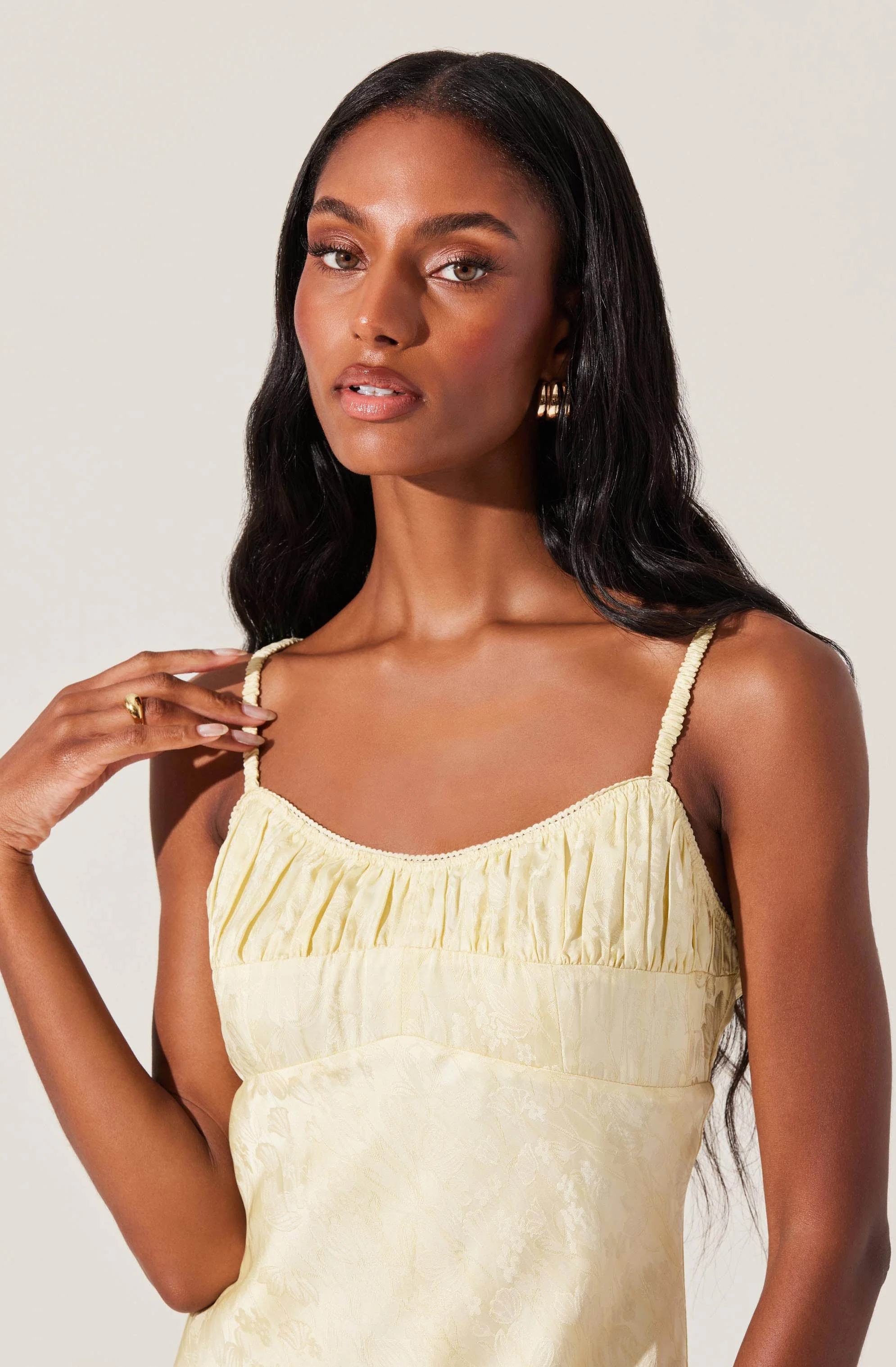 Kaiya Jacquard Satin Midi Dress