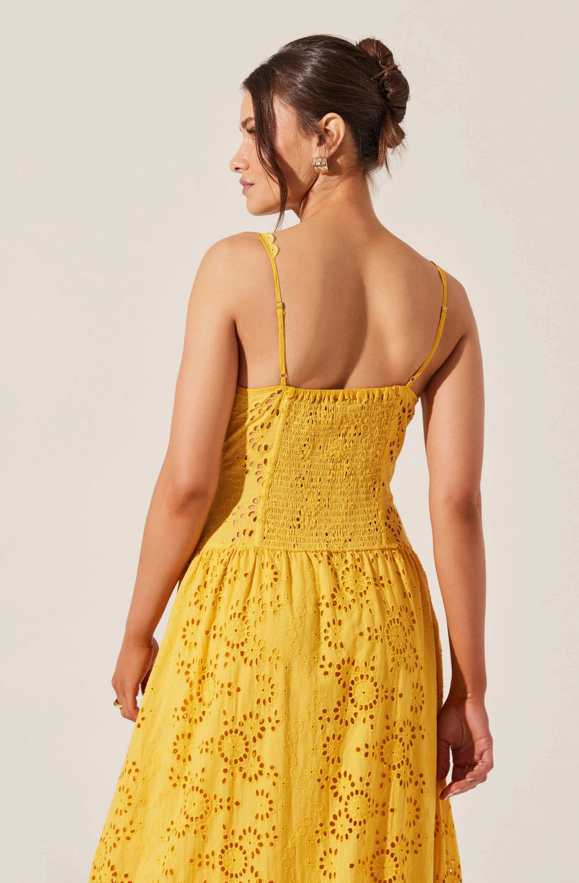 Yamila Eyelet Corset Midi Dress