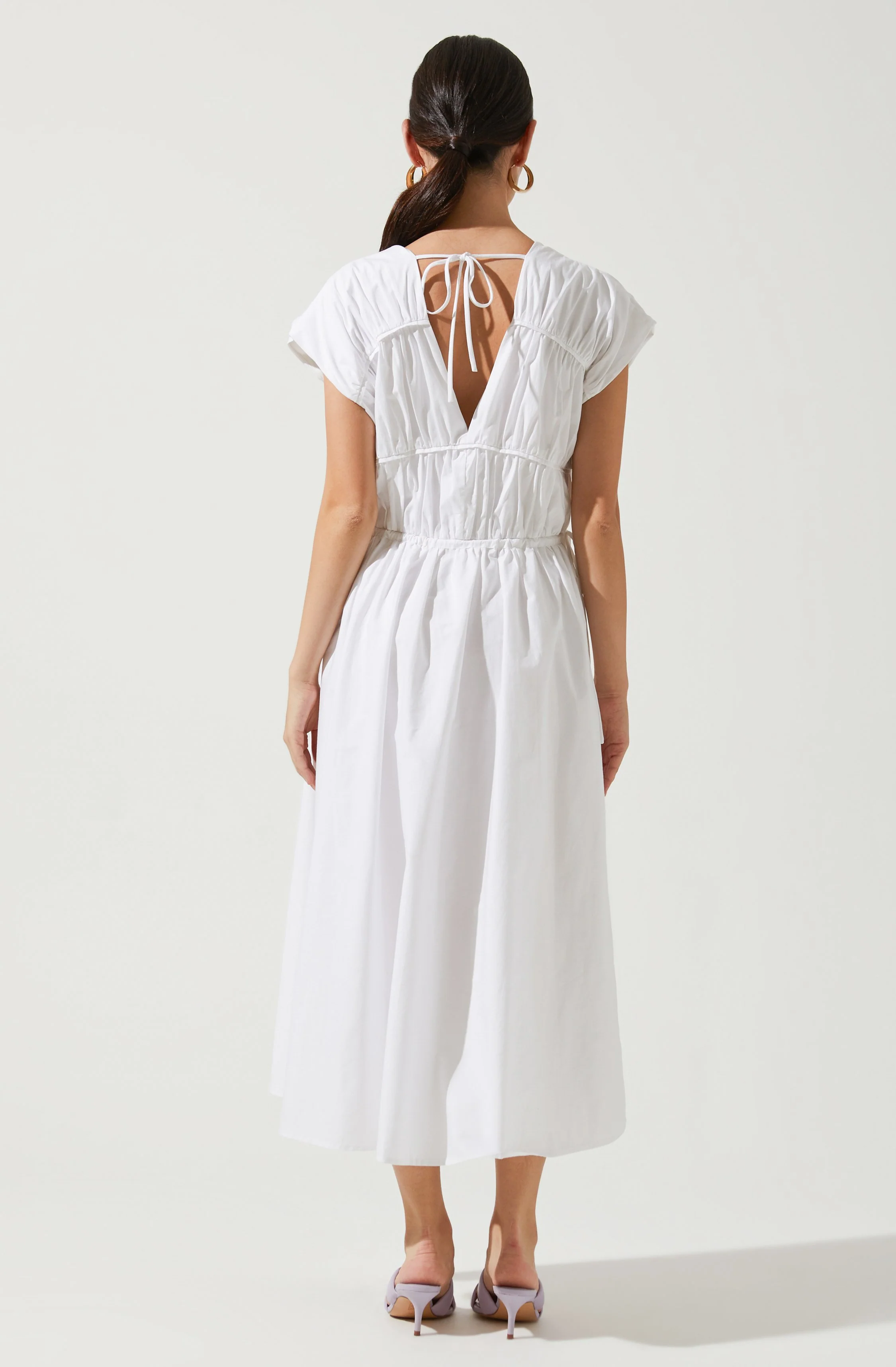 Lorrie Sleeveless Ruched Midi Dress