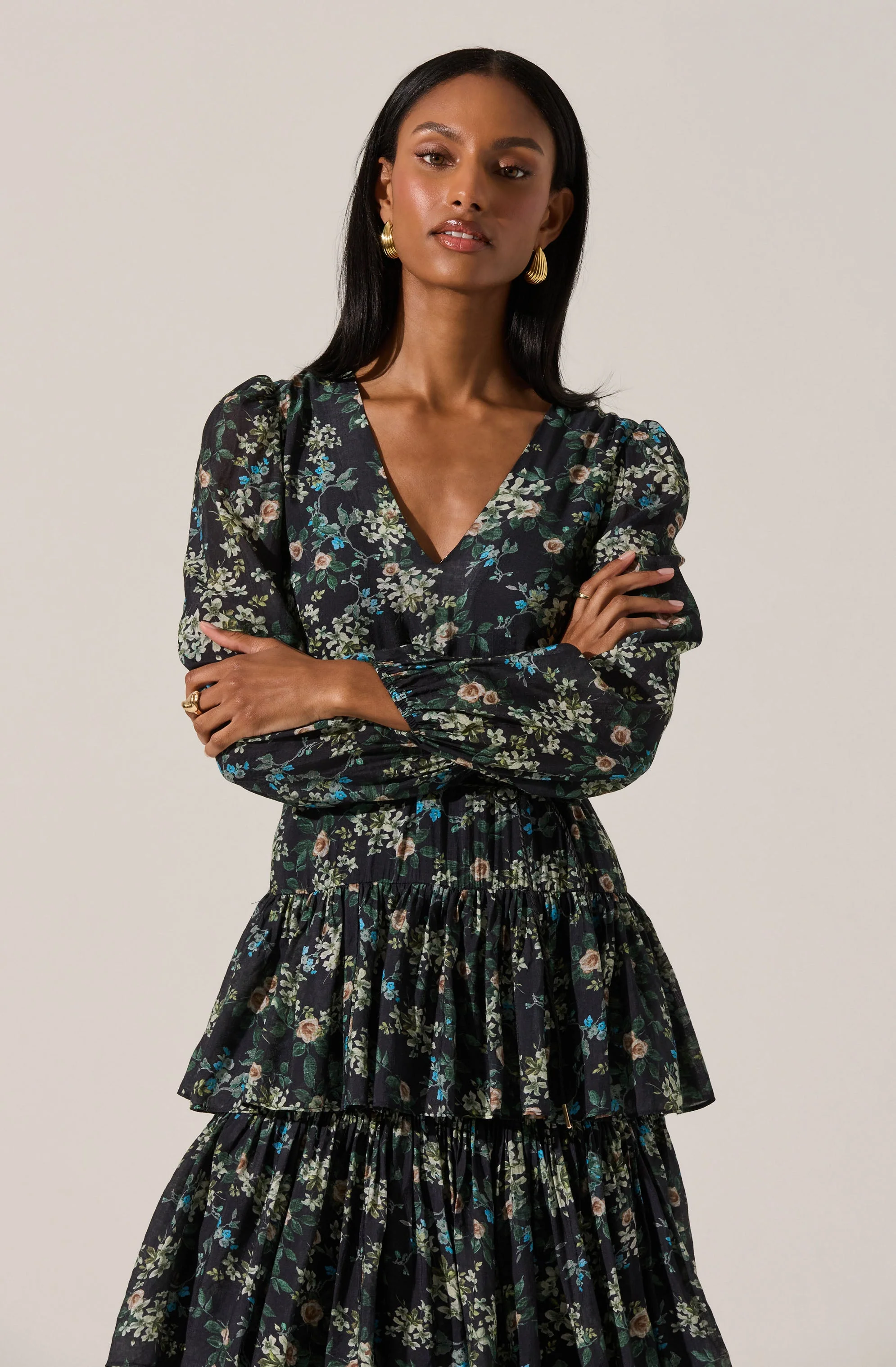 Franchesca Tiered Ruffle Midi Dress