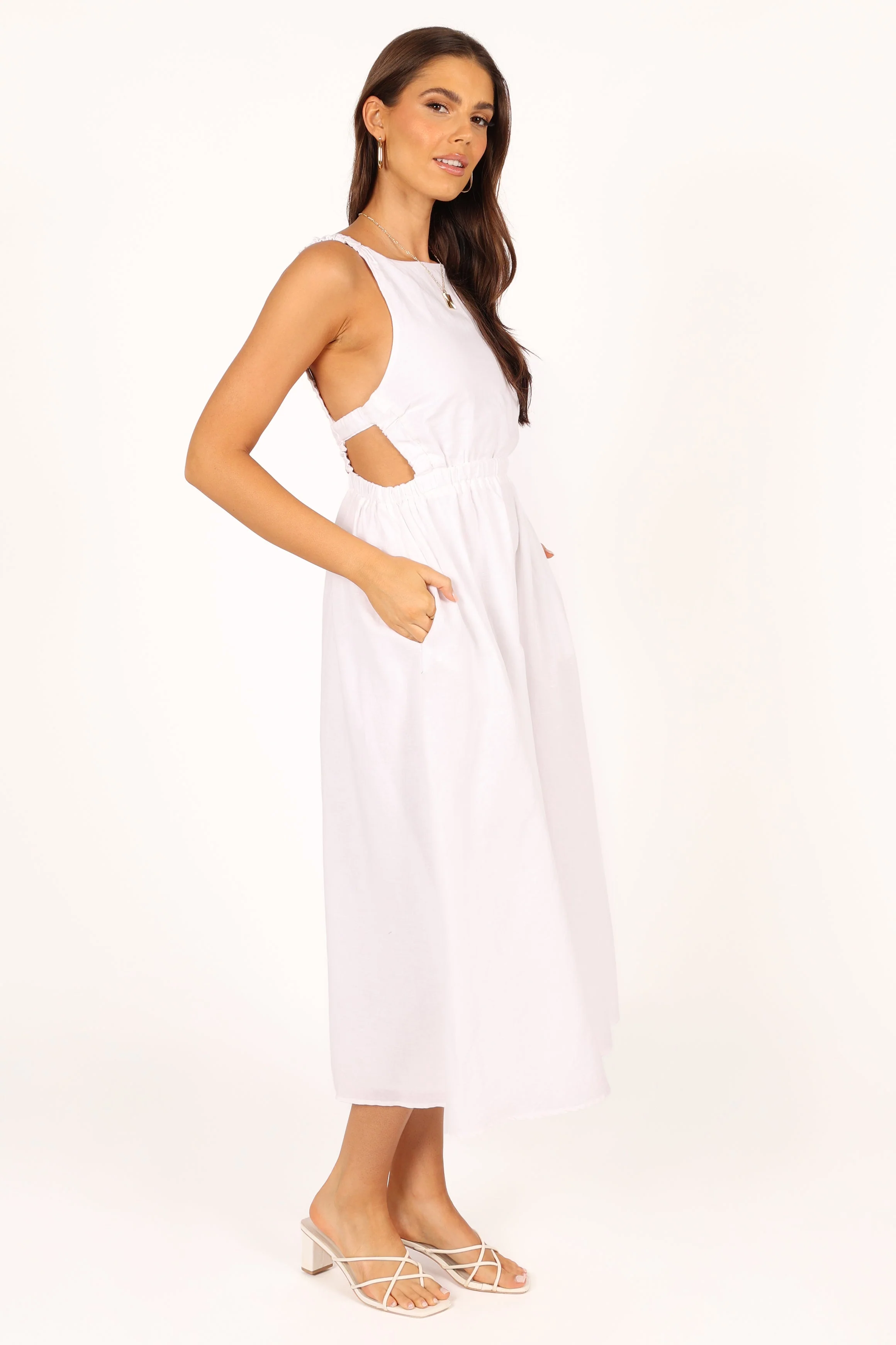 Aubrey Cutout Midi Dress - White