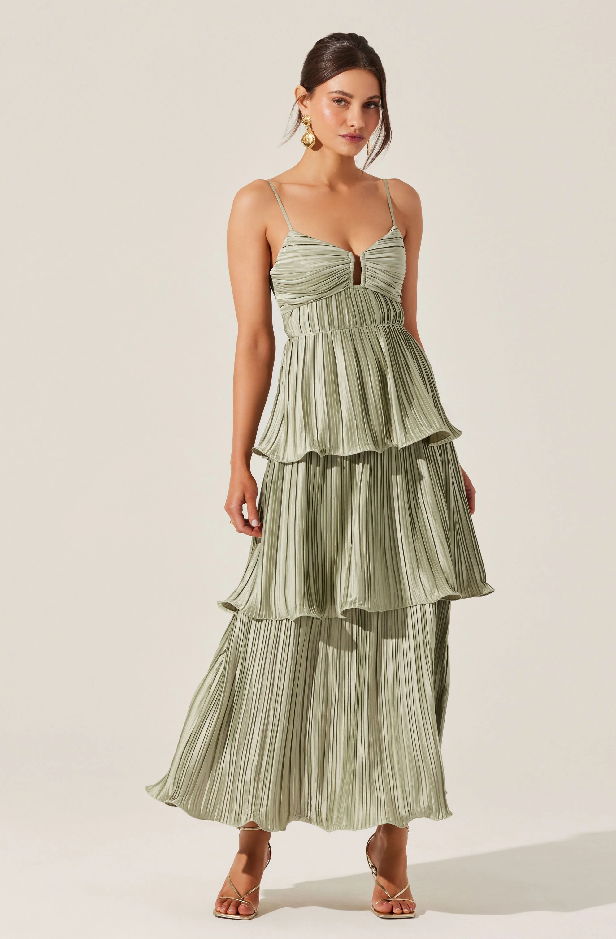 Lupin Pleated Tiered Maxi Dress